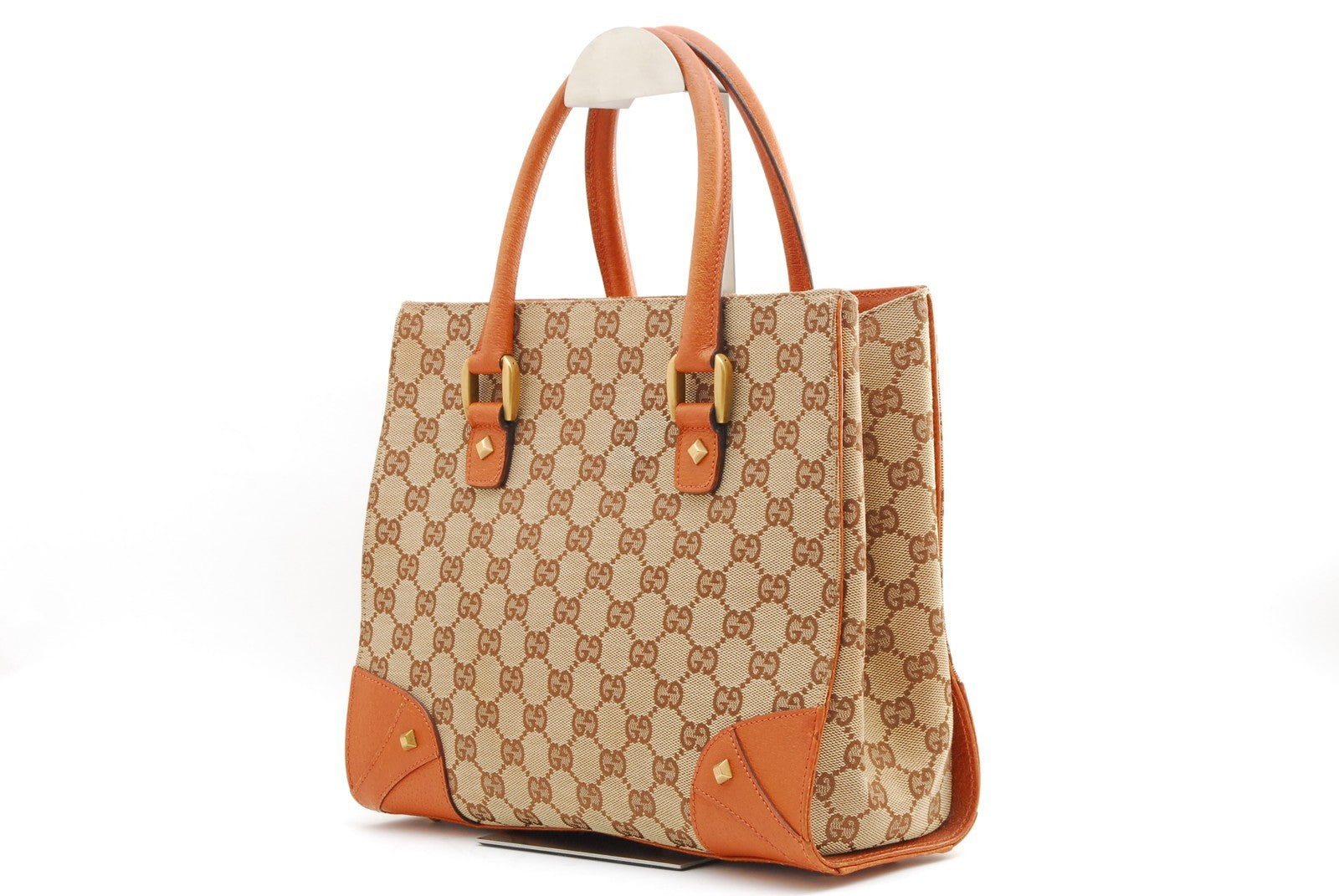Gucci GG Tote Bag - Orange Brown, Canvas Leather