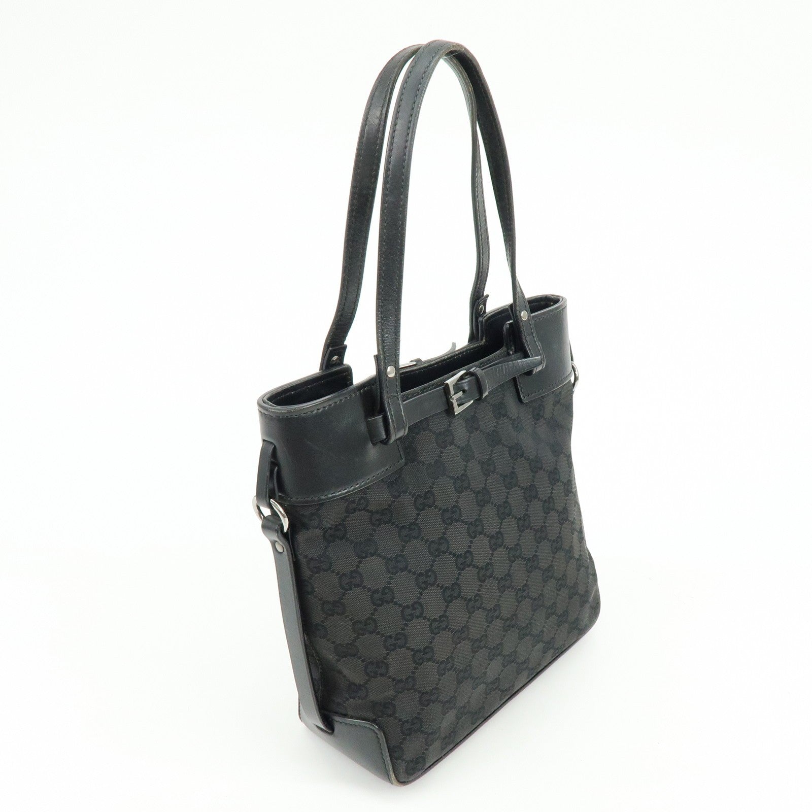Gucci Tote Bag - Black, Canvas Leather 