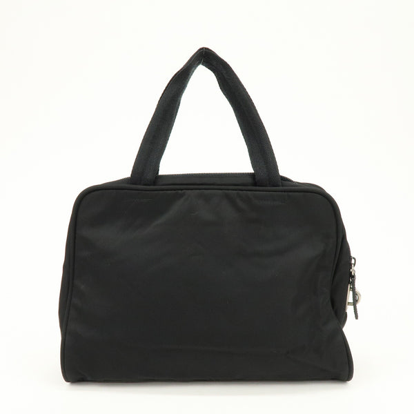Prada Triangle Logo Hand Bag - Black, Nylon and Leather