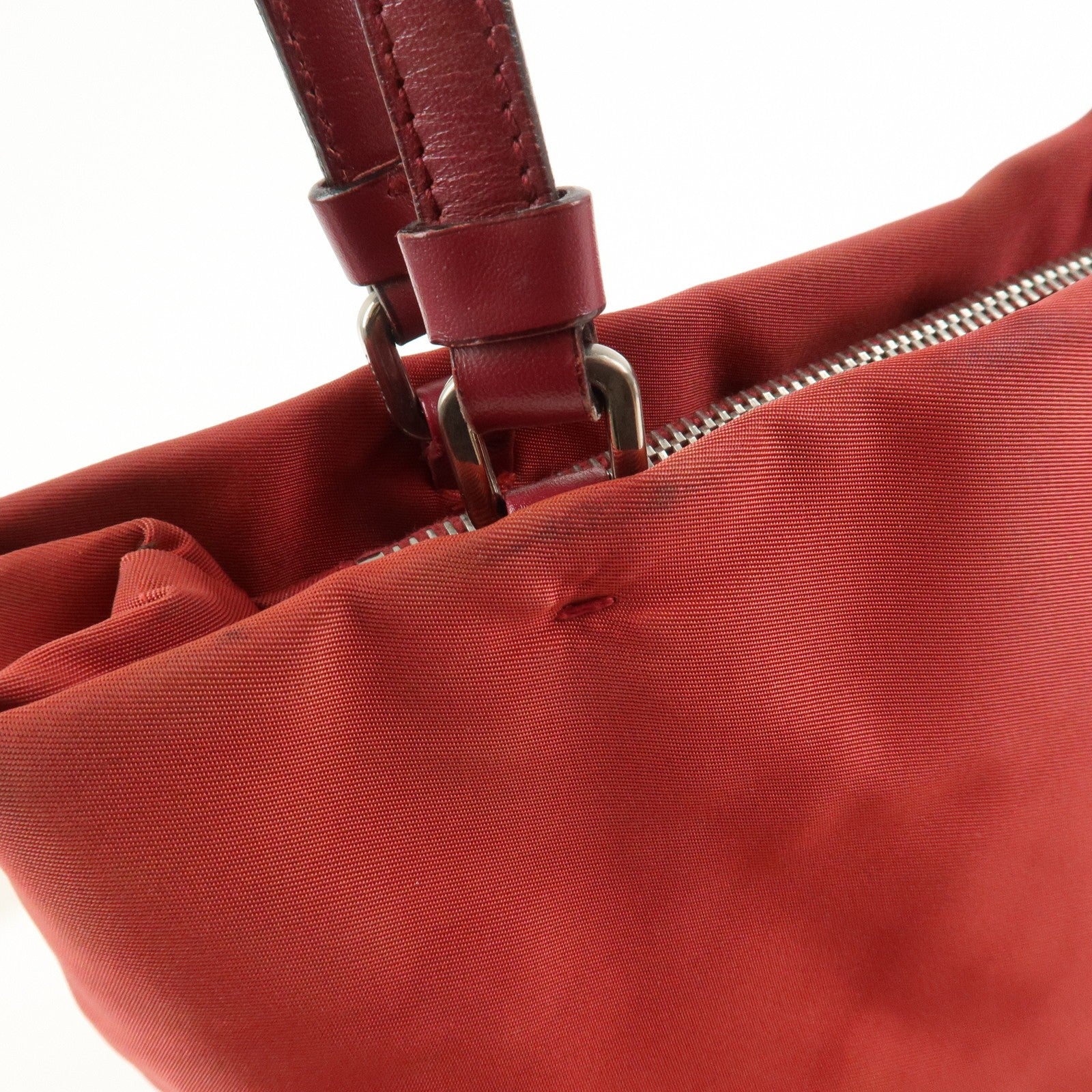 Prada Triangle Logo Tote Bag - Red, Nylon and Leather