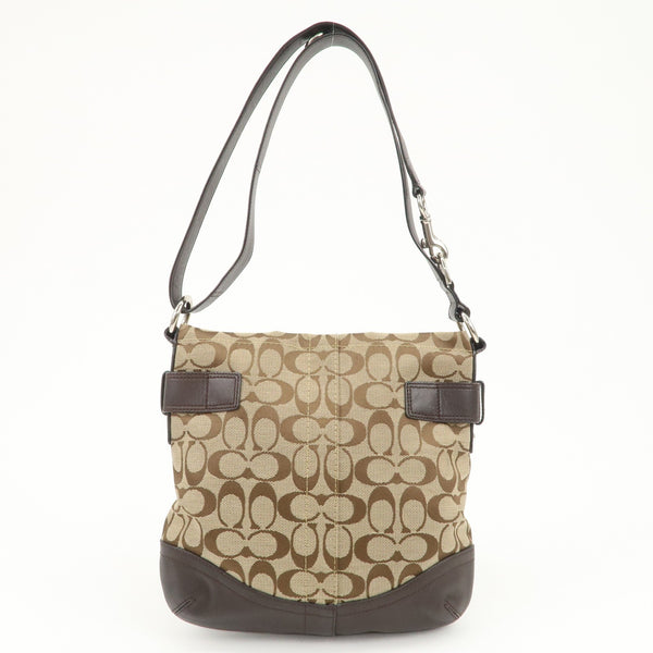 Coach Shoulder Bag - Beige, Canvas and Leather