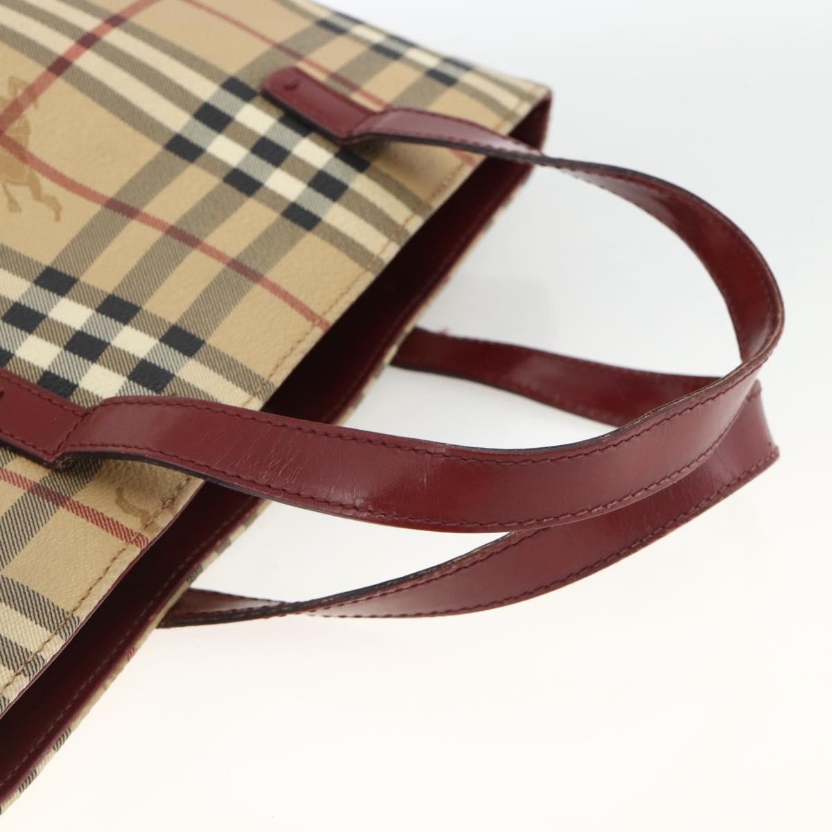 Burberry Nova Check Hand Bag - Beige / Silver, PVC Leather