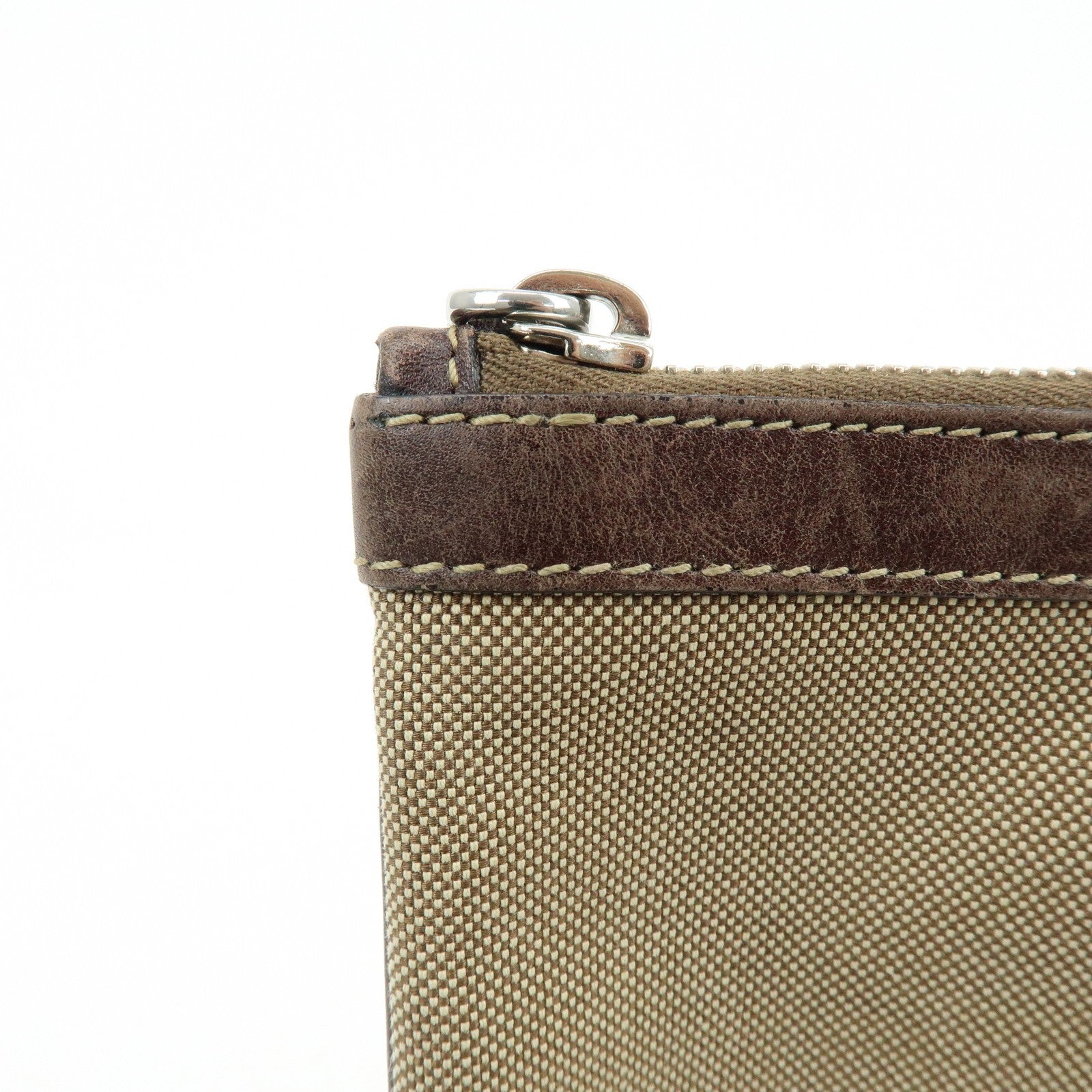 Prada Logo Jacquard Clutch Bag - Khaki, Jacquard Leather