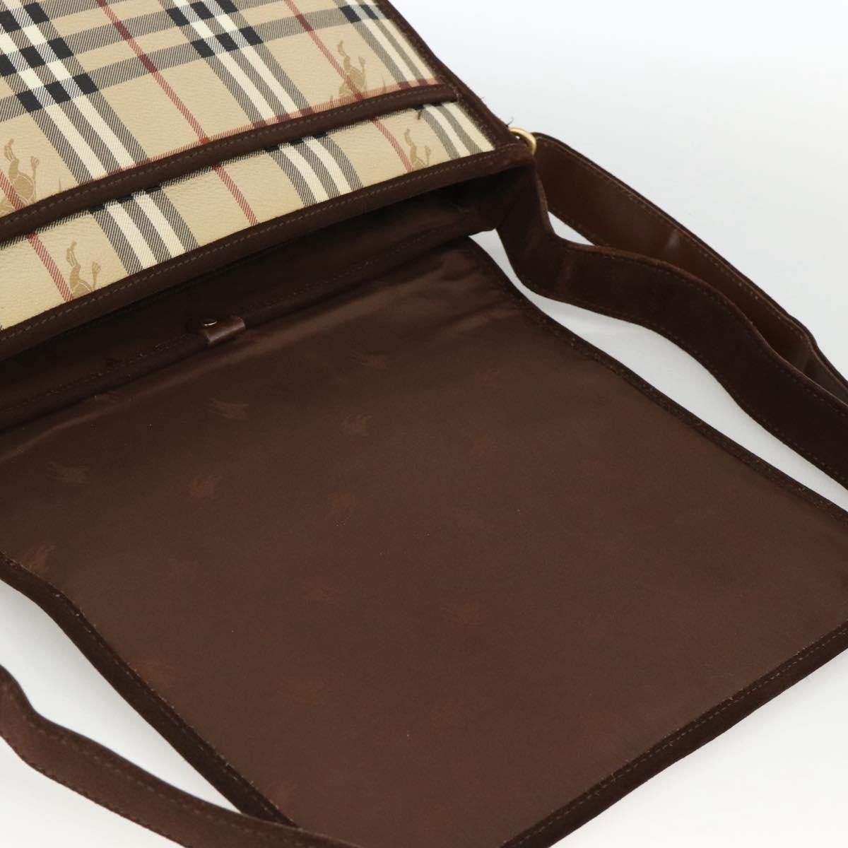 Burberrys Nova Check Shoulder Bag - Beige / Gold, PVC Leather