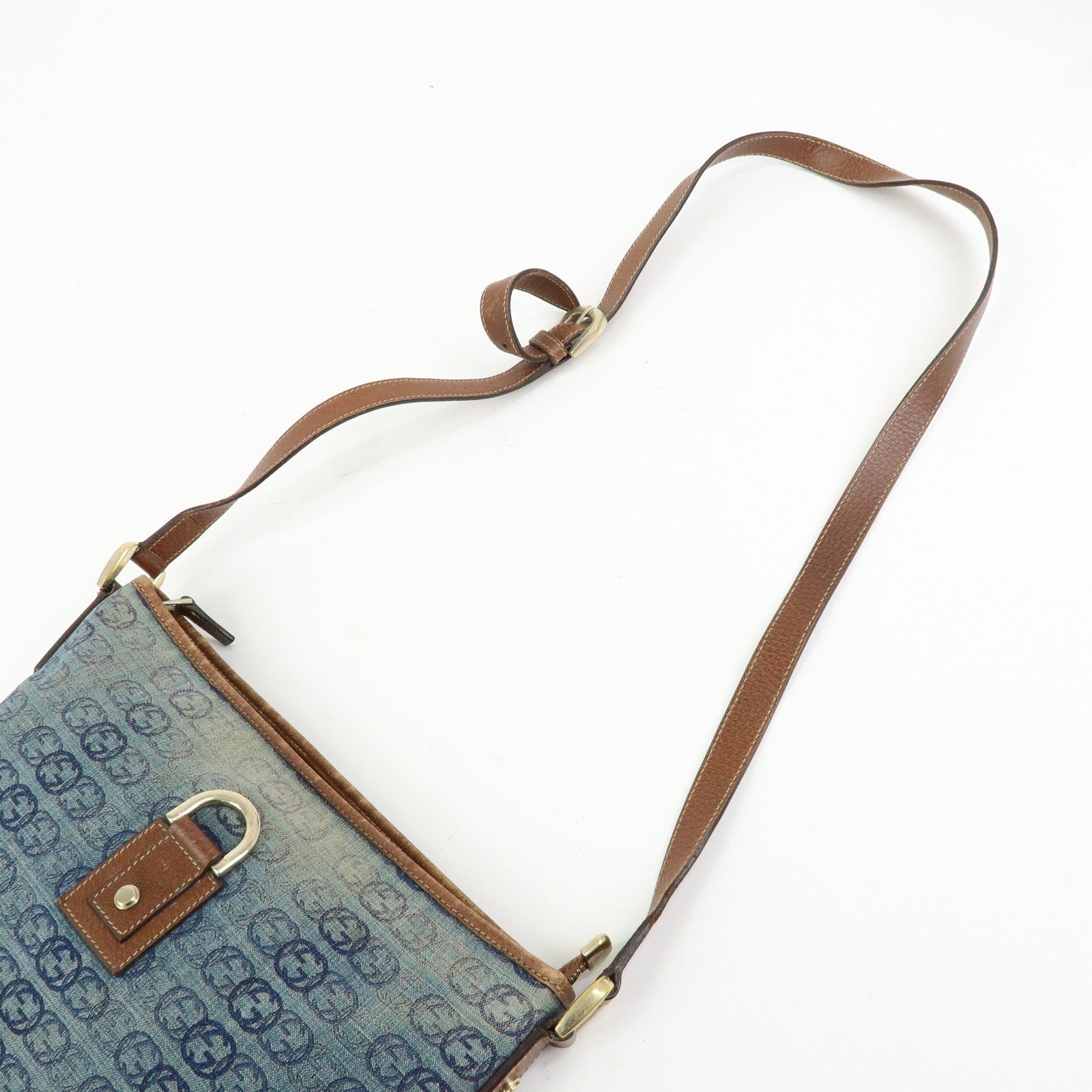 Gucci Abbey Crossbody Bag - Navy, Denim and Leather