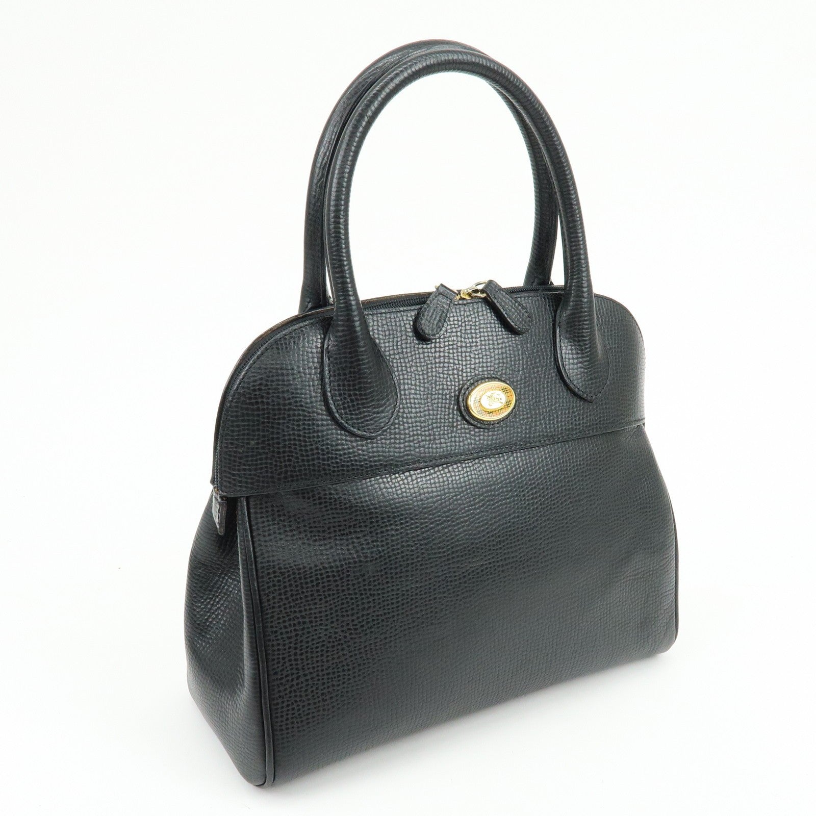 Burberry Hand Bag Boston Bag - Black, Emboss Leather