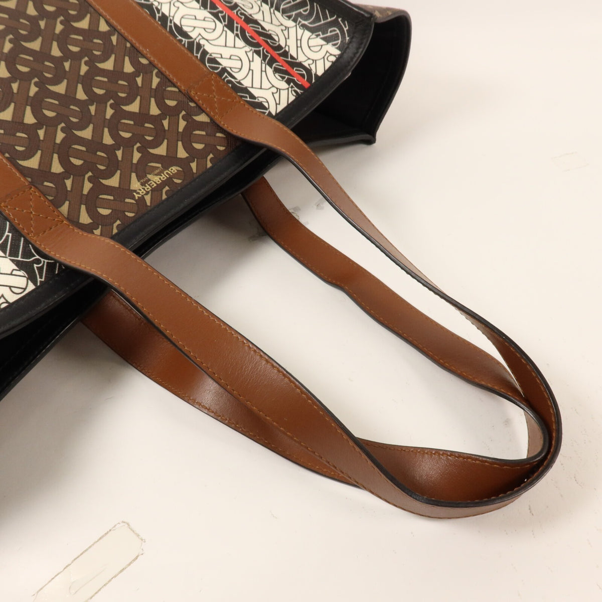 Burberry GHW Tote Bag - Brown/Black/White, PVC Coated Canvas