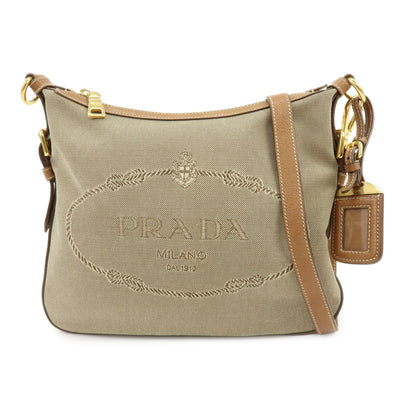 Prada Shoulder Bag - Brown, Jacquard Canvas, Leather