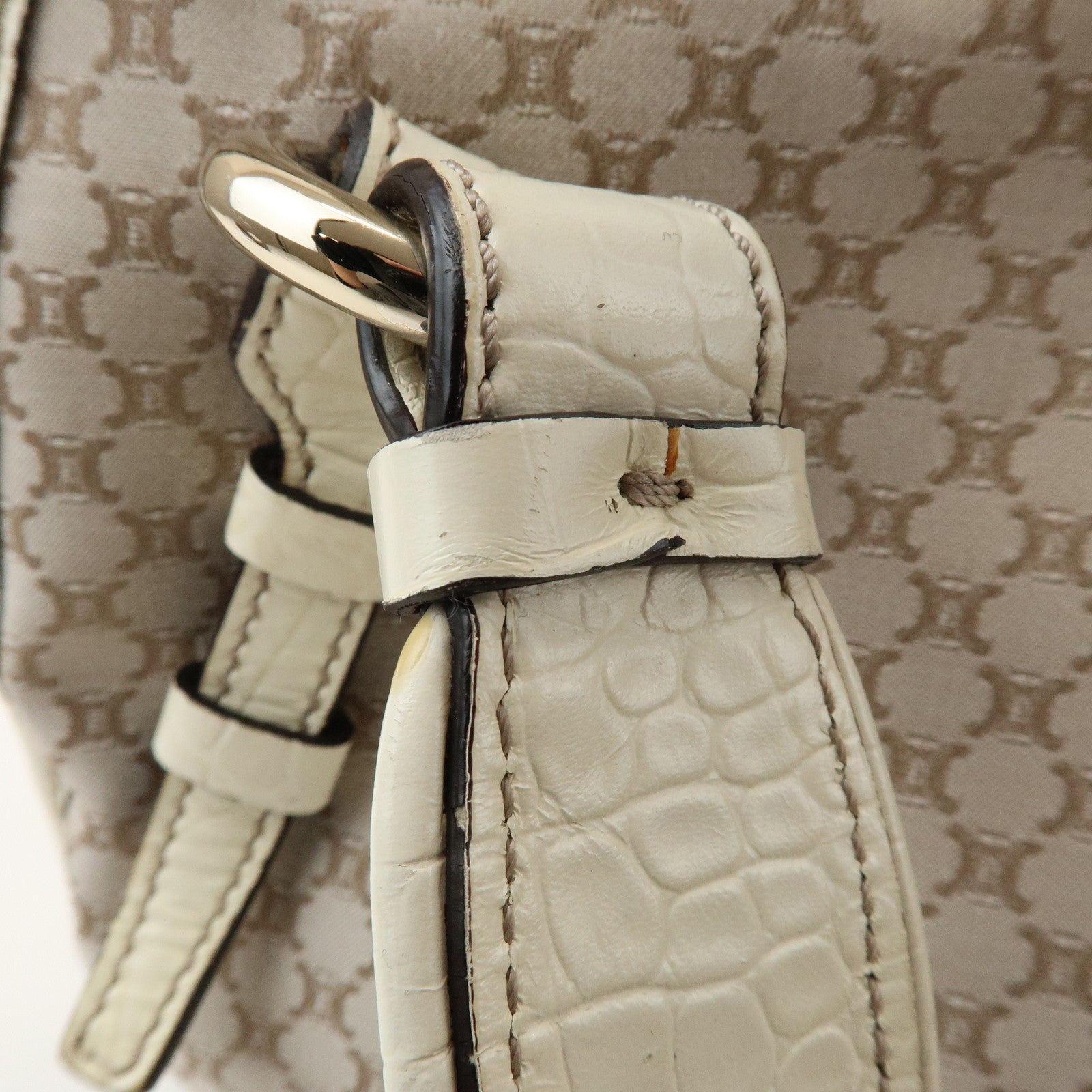 Celine Macadam Shoulder Bag - Beige Ivory, Canvas Leather