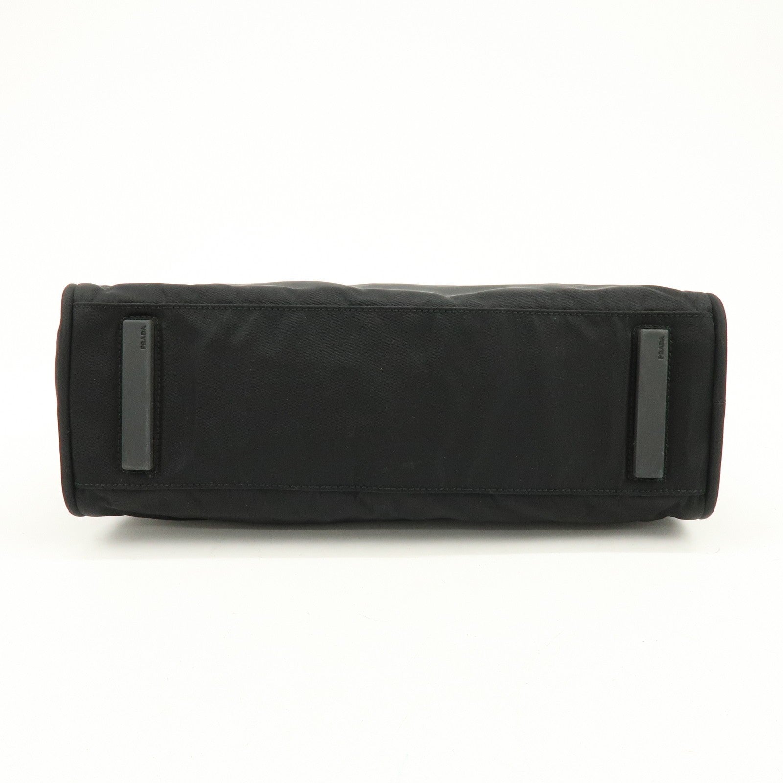 Prada Triangle Logo Hand Bag - Black, Nylon and Leather