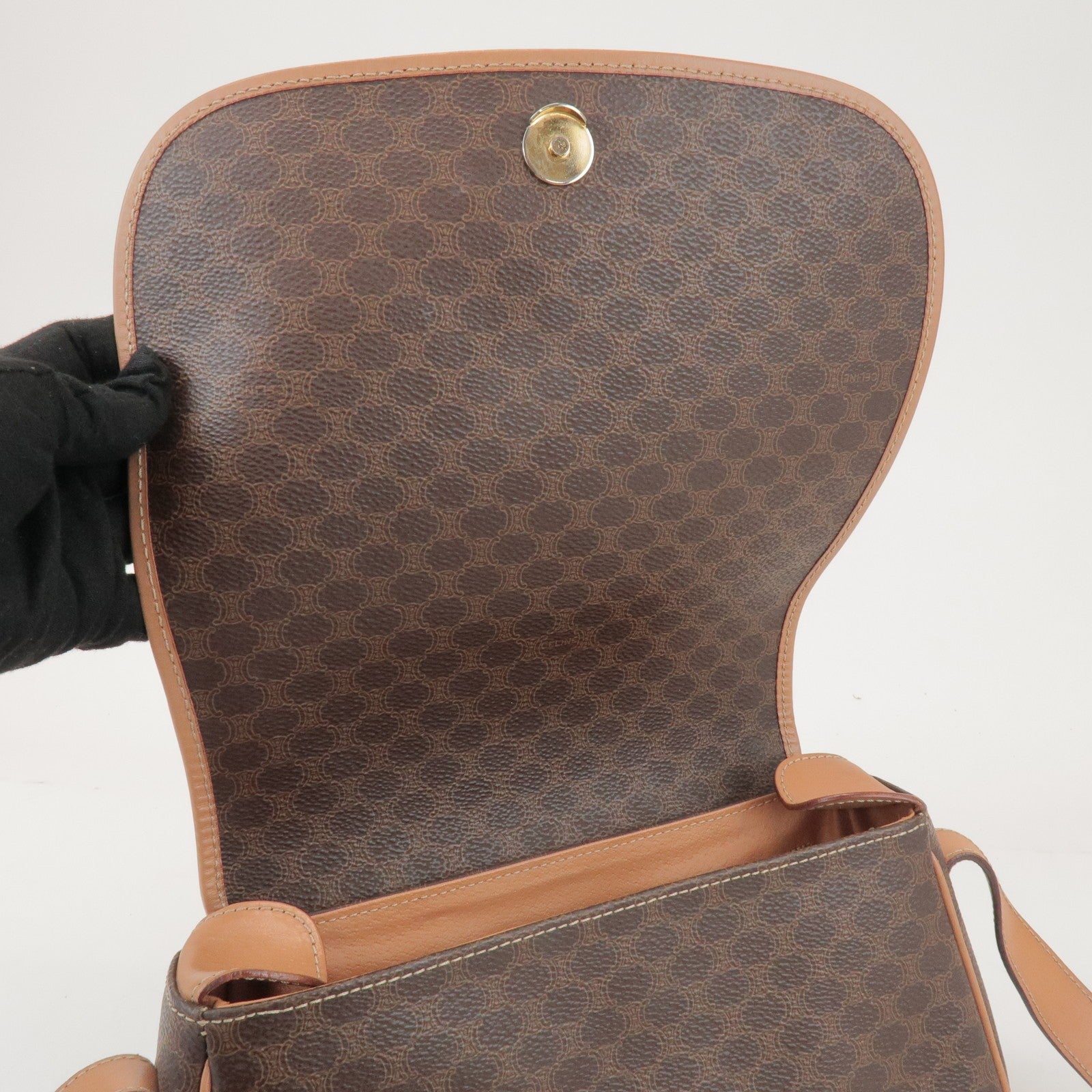 Celine Macadam Shoulder Bag - Brown, PVC Leather 