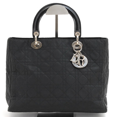 Christian Dior Lady Dior Tote Hand Bag - Black, Nylon