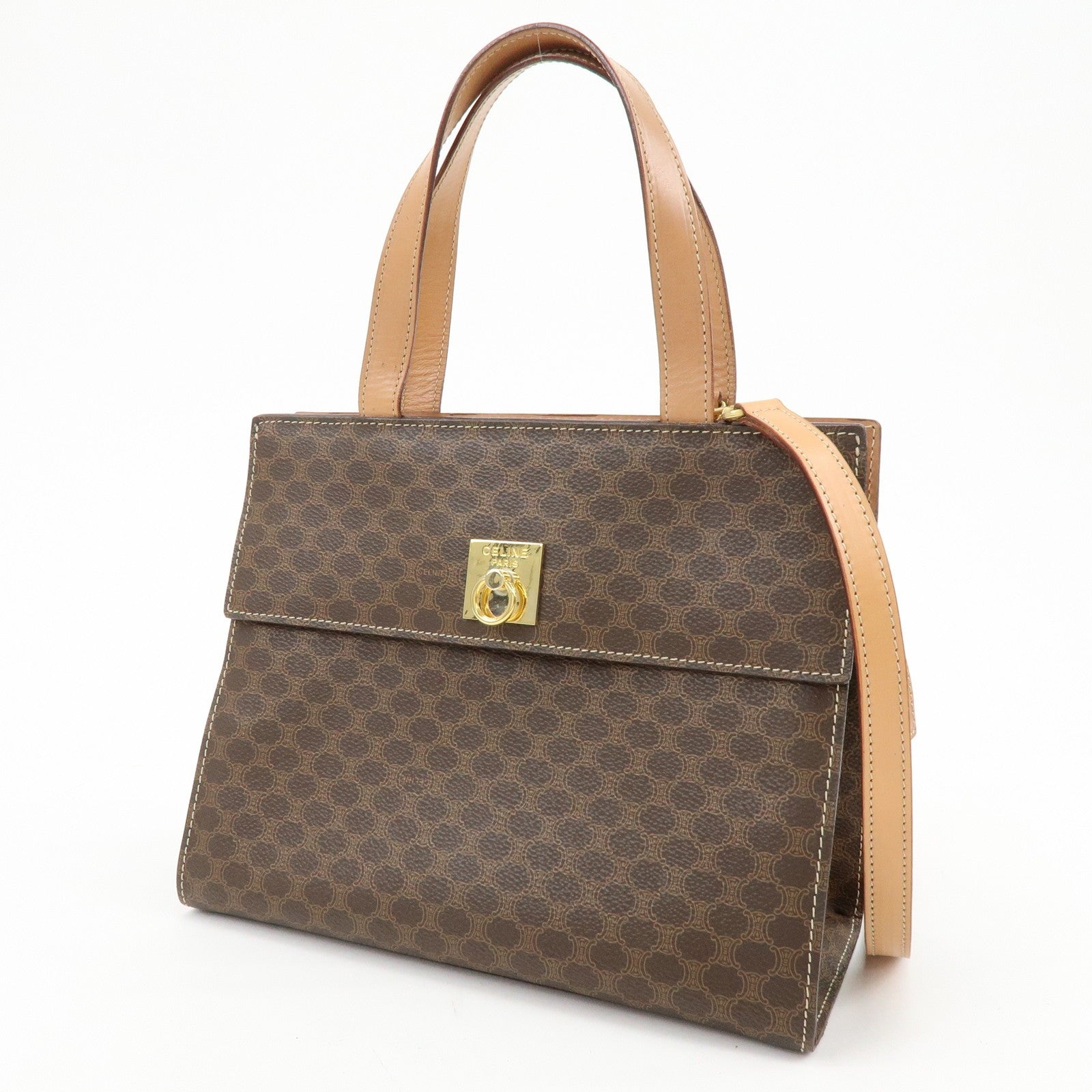 Celine Macadam 2Way Bag - Brown, PVC Leather