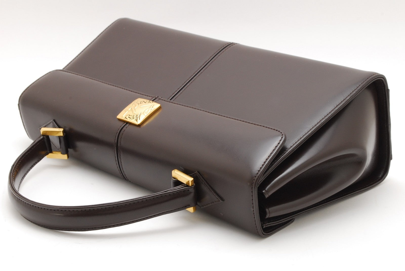 Saint Laurent Yves Vintage Tote Hand Bag - Brown, Leather 