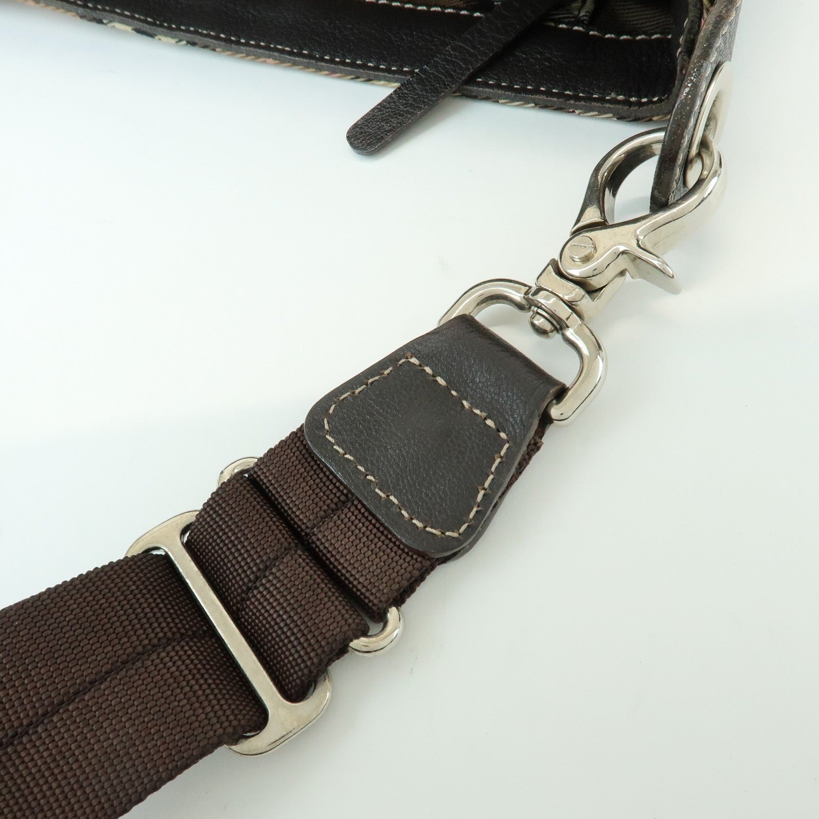Burberry Nova Plaid Shoulder Bag - Brown, Canvas, Leather