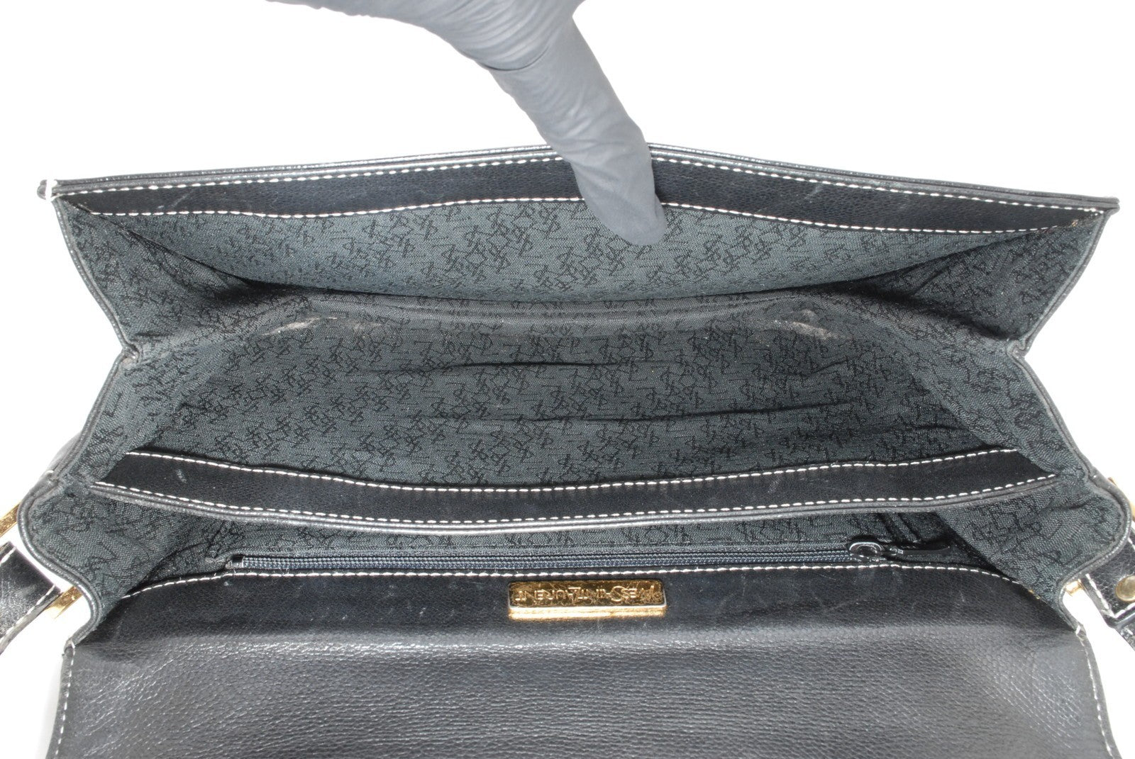 Saint Laurent Yves Vintage Shoulder Tote Stitch Bag - Black, Leather 