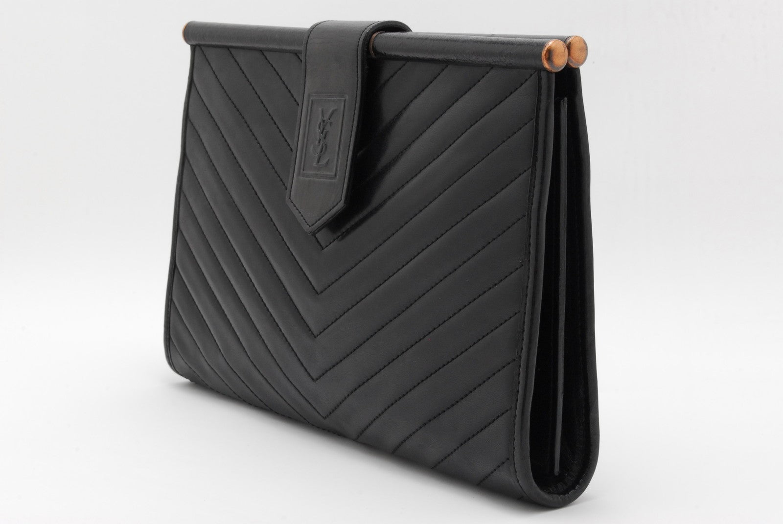 Saint Laurent Yves Clutch Bag - Black, Leather