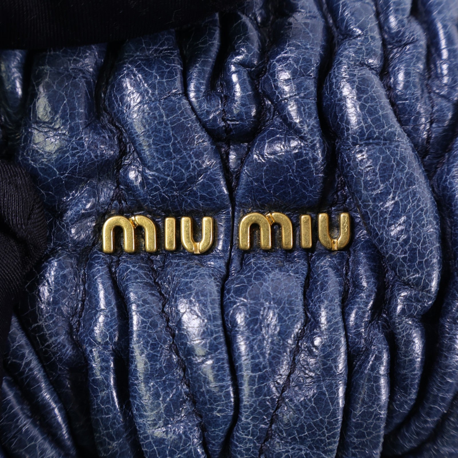 Miu Miu GHW Chain Shoulder Bag - Blue, Calfskin Leather 