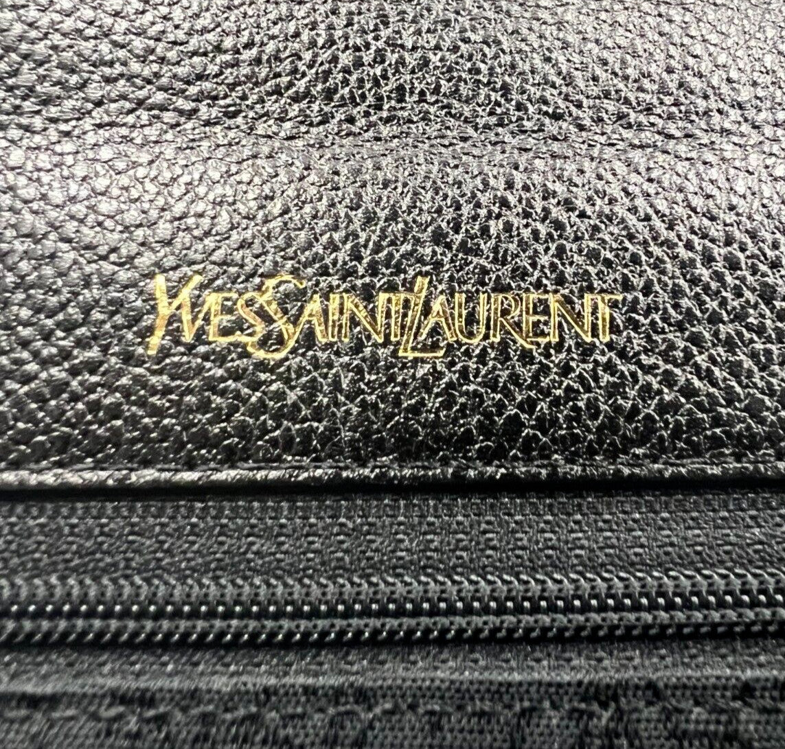 Saint Laurent YSL Clutch - Black, Leather 