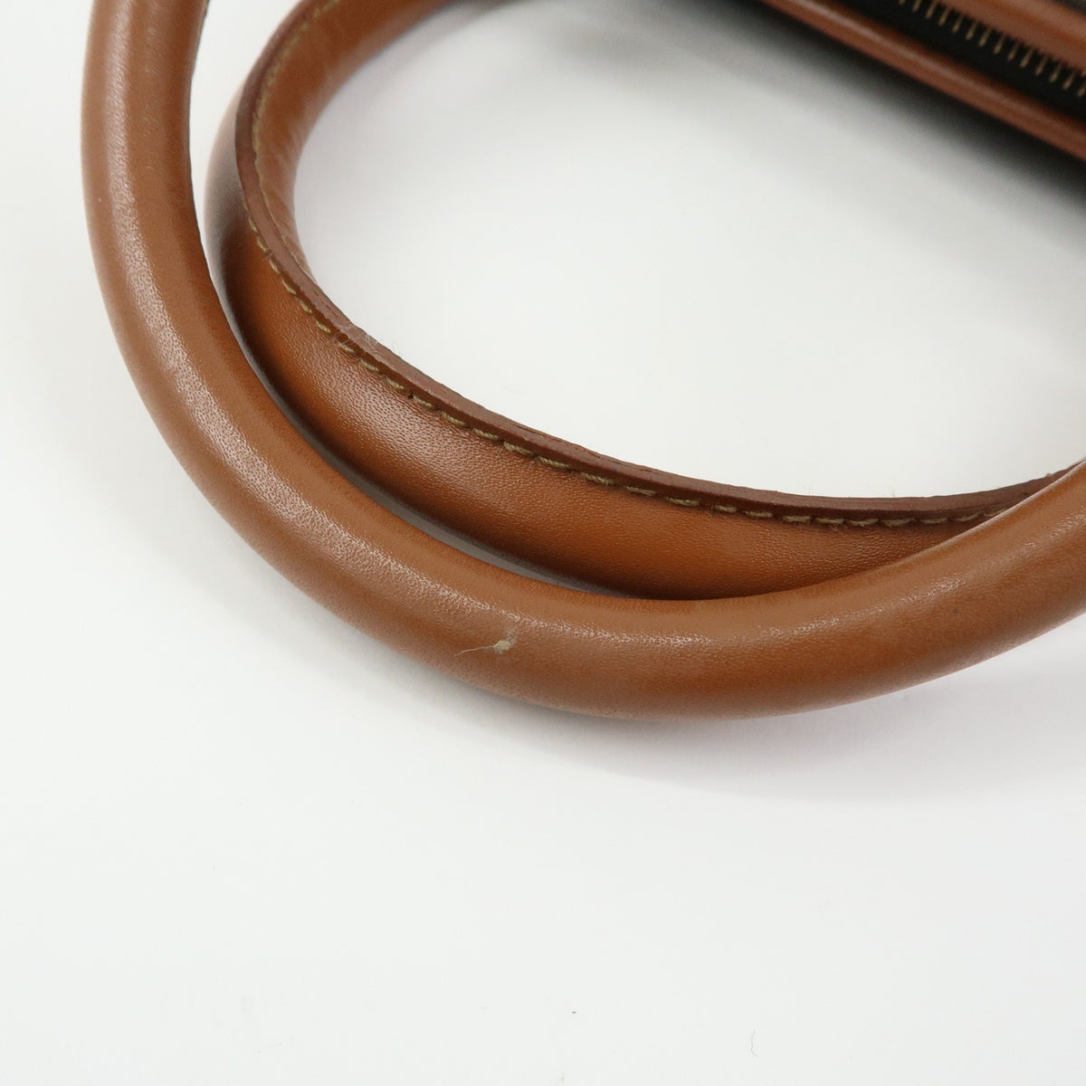 Fendi Pequin Boston Bag - Brown Beige Black, PVC Leather