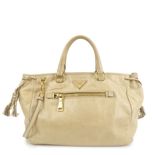 Prada Vitelloshine  Handbag - Beige, Leather