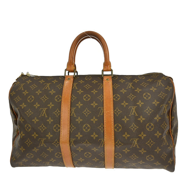 Louis Vuitton Keepall 45 Duffle Handbag - Brown, Leather 