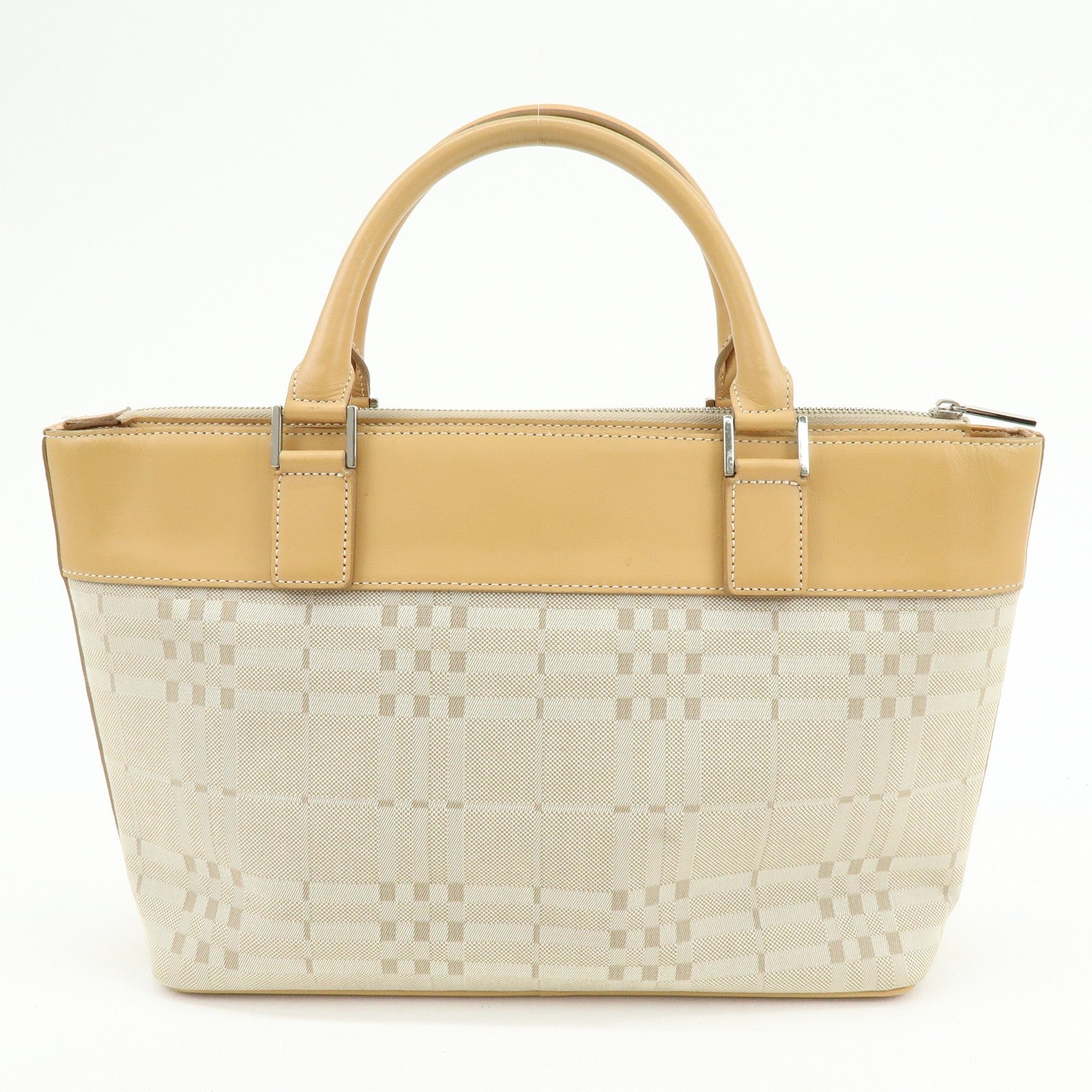 Burberry Tote Bag - Beige, Canvas Leather