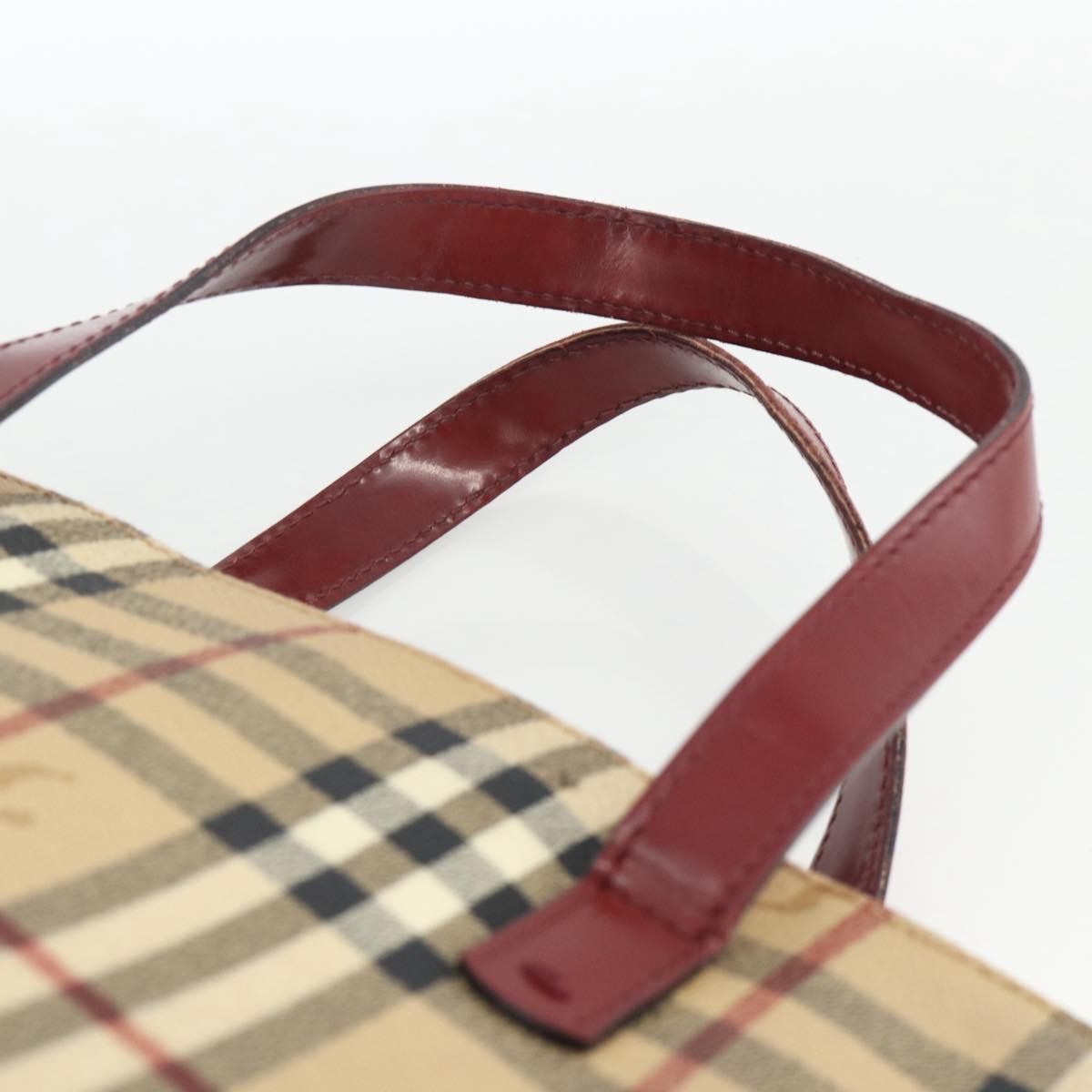 Burberry Nova Check Hand Bag - Beige / Silver, PVC Leather