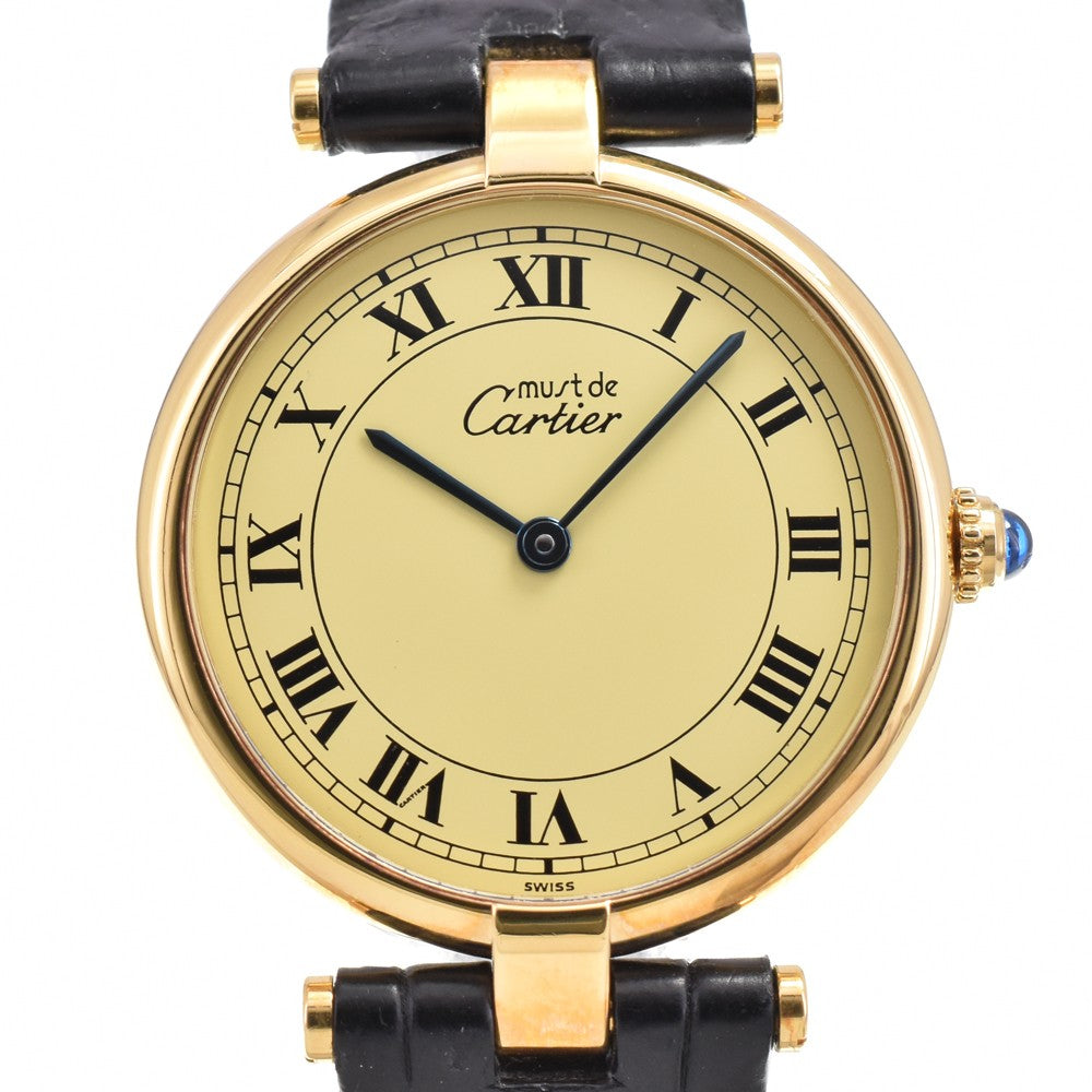 Cartier Must Vendome Vermeille Wristwatch - Gold, Leather