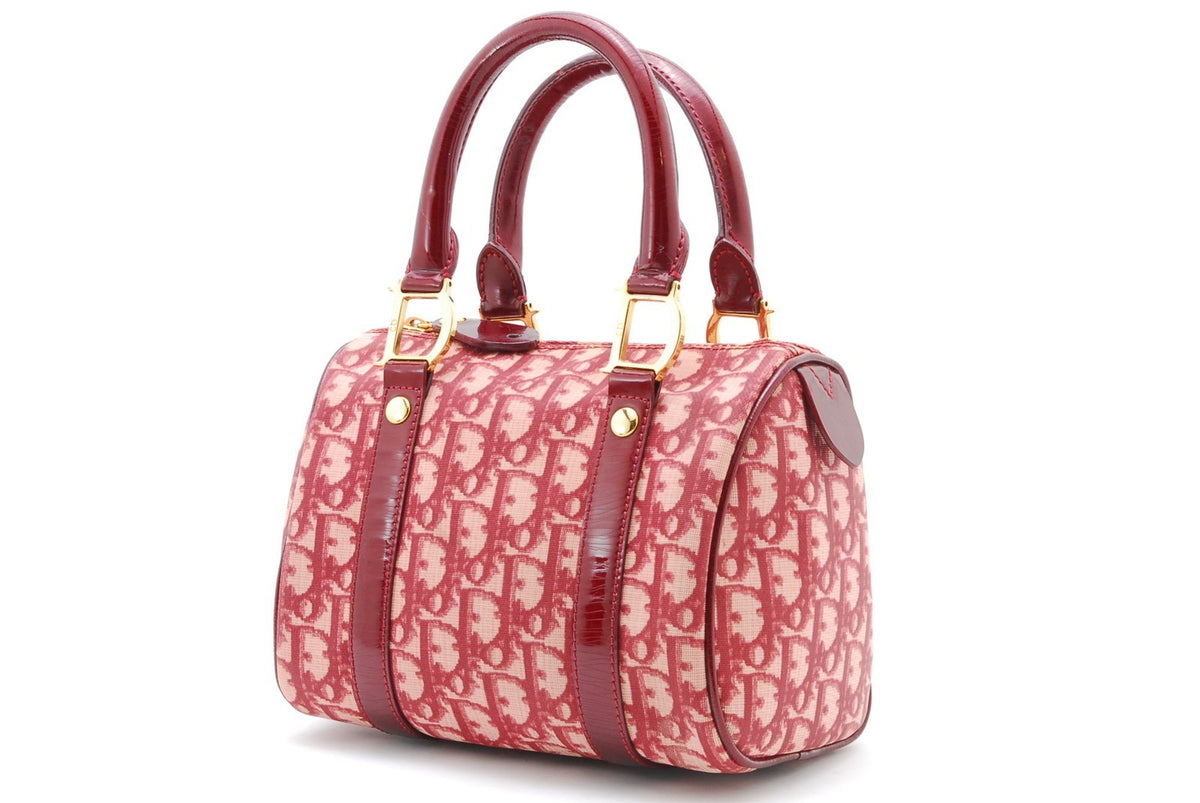 Dior Trotter Mini Boston Handbag - Bordeaux, Canvas