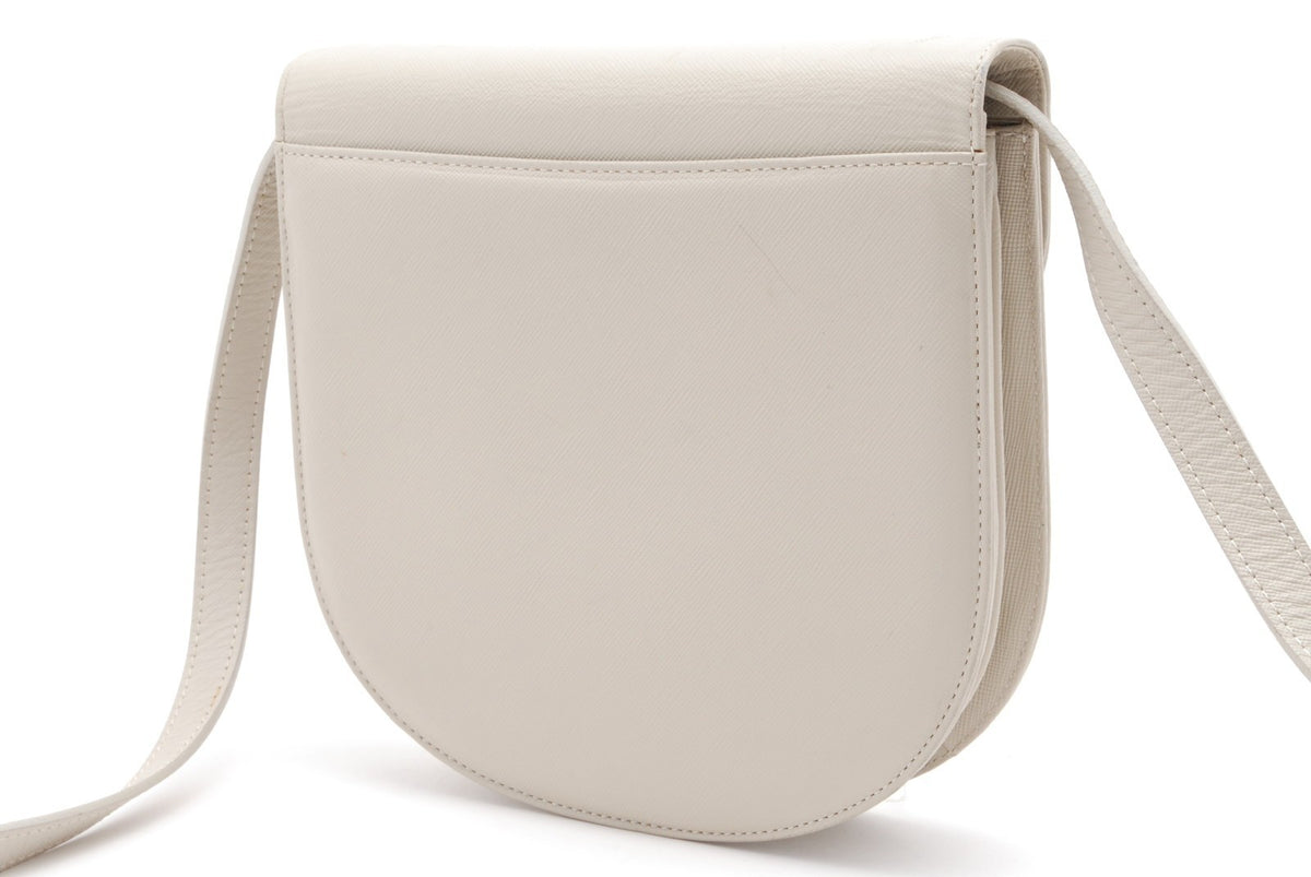Yves Saint Laurent YSL Flap Bag - White, Leather