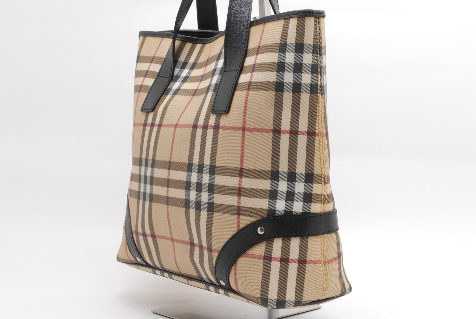Burberry Nova Tote Bag - Beige, Canvas and Leather