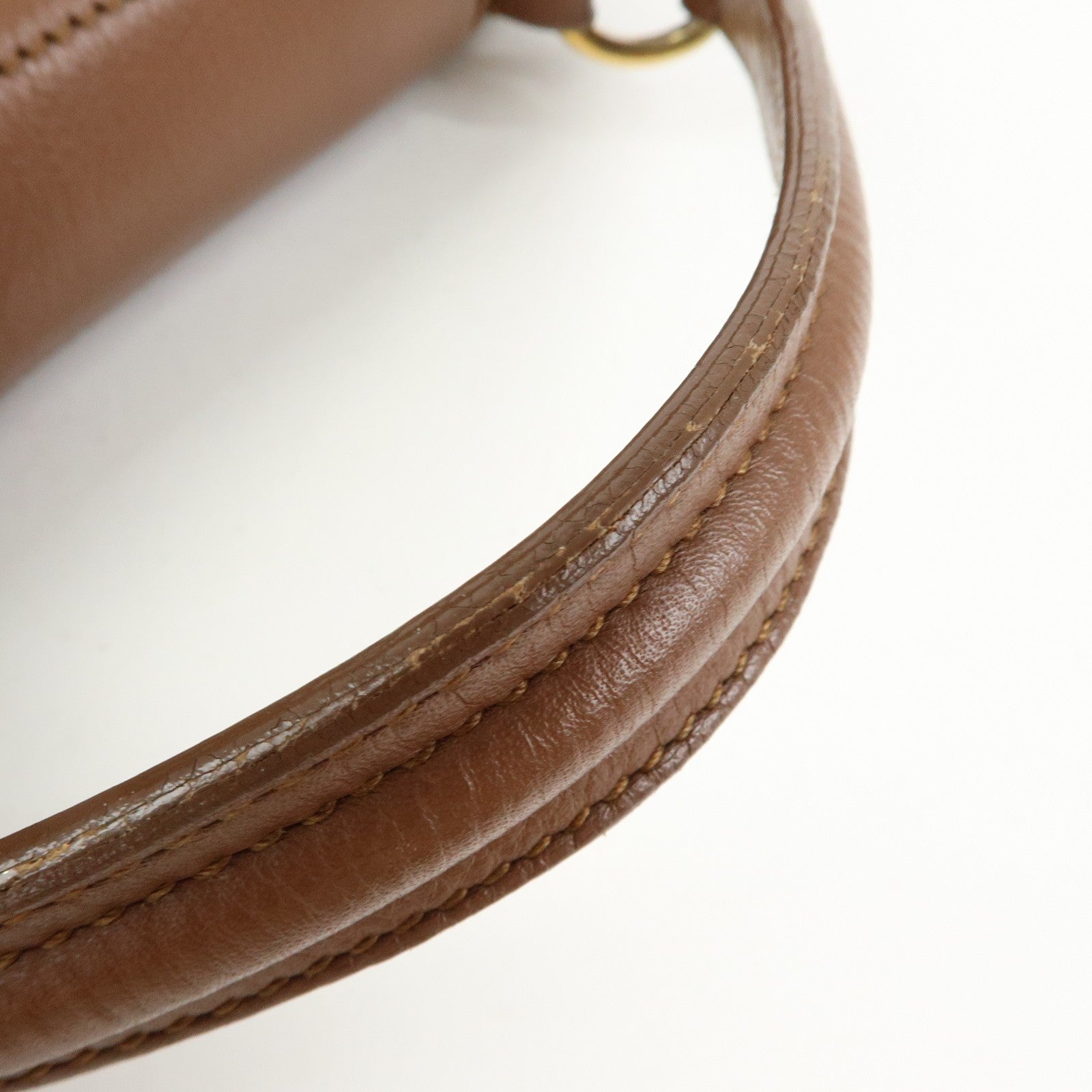 SAINT LAURENT PARIS Muse Two Leather Hand Bag Brown