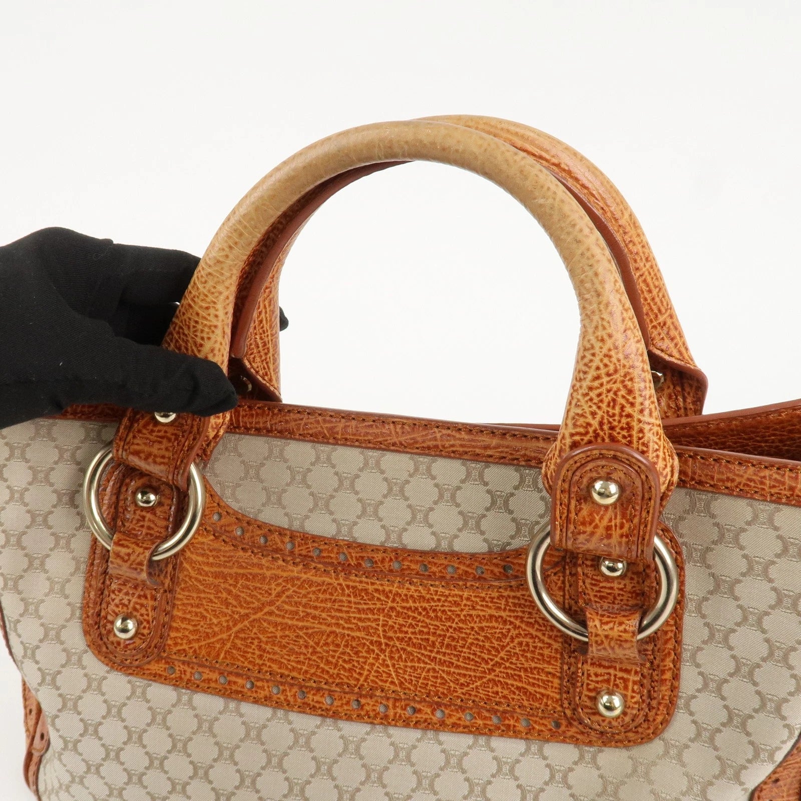 CELINE Hand Bag - Beige, Canvas