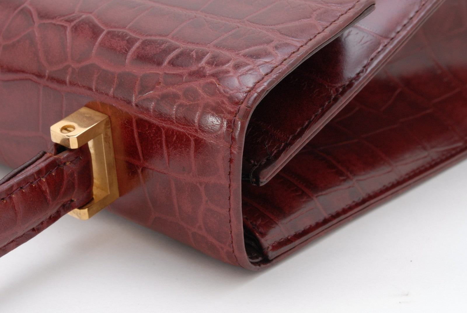 Yves Saint Laurent YSL Shoulder Bag Top Handle Handbag - Bordeaux, Leather
