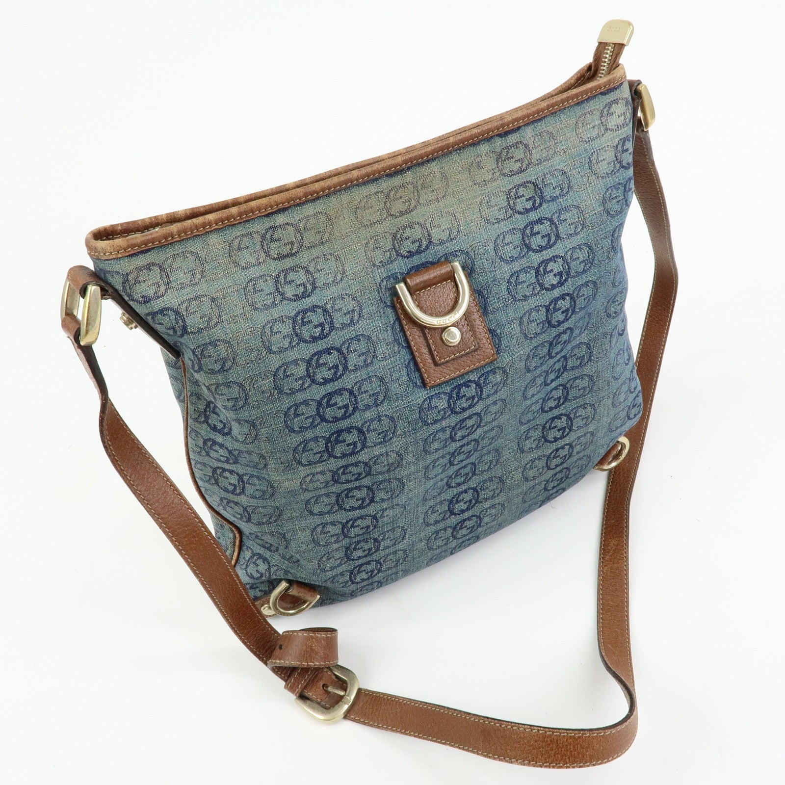 Gucci Abbey Crossbody Bag - Navy, Denim and Leather