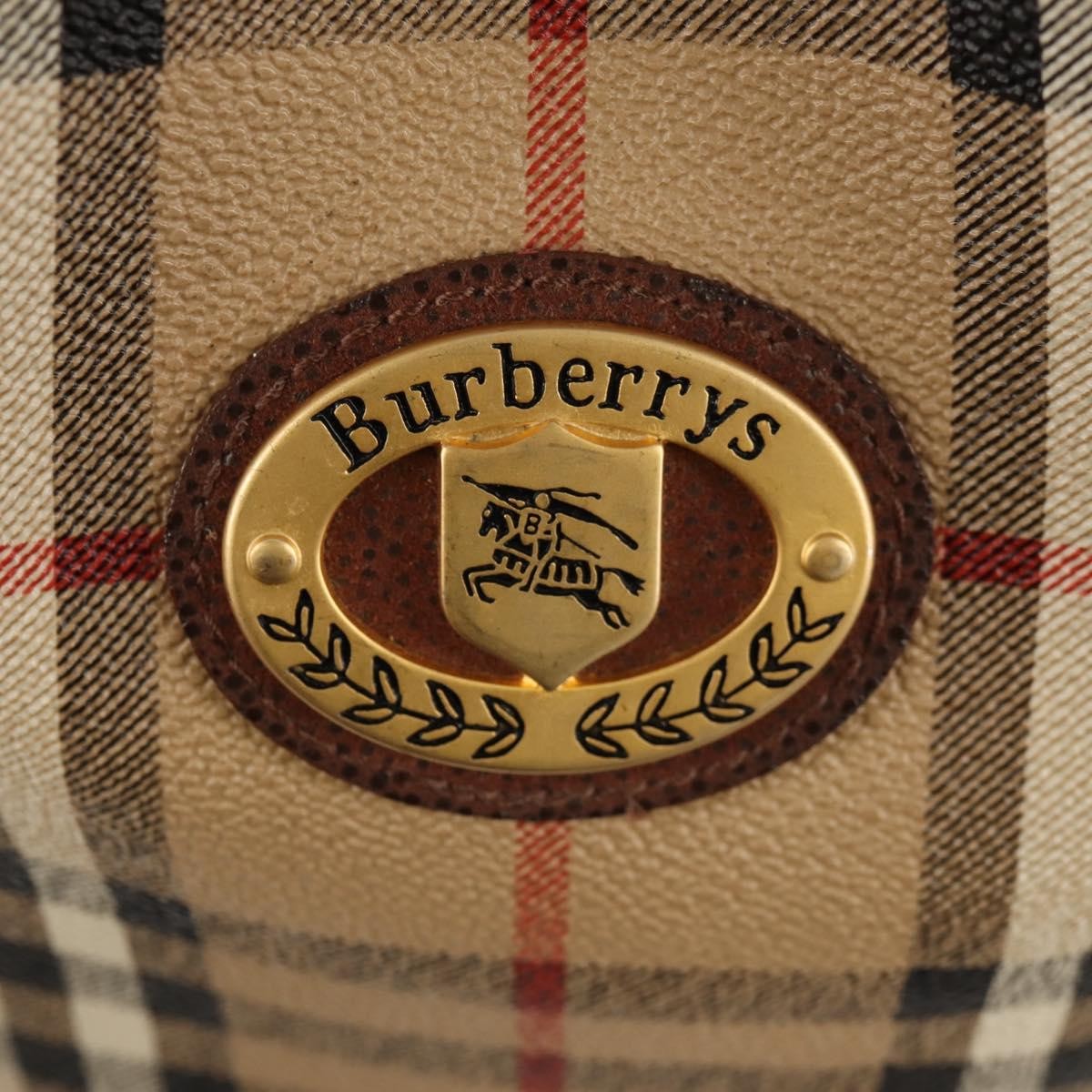 Burberrys Nova Check Hand Bag - Beige/Gold, PVC Leather