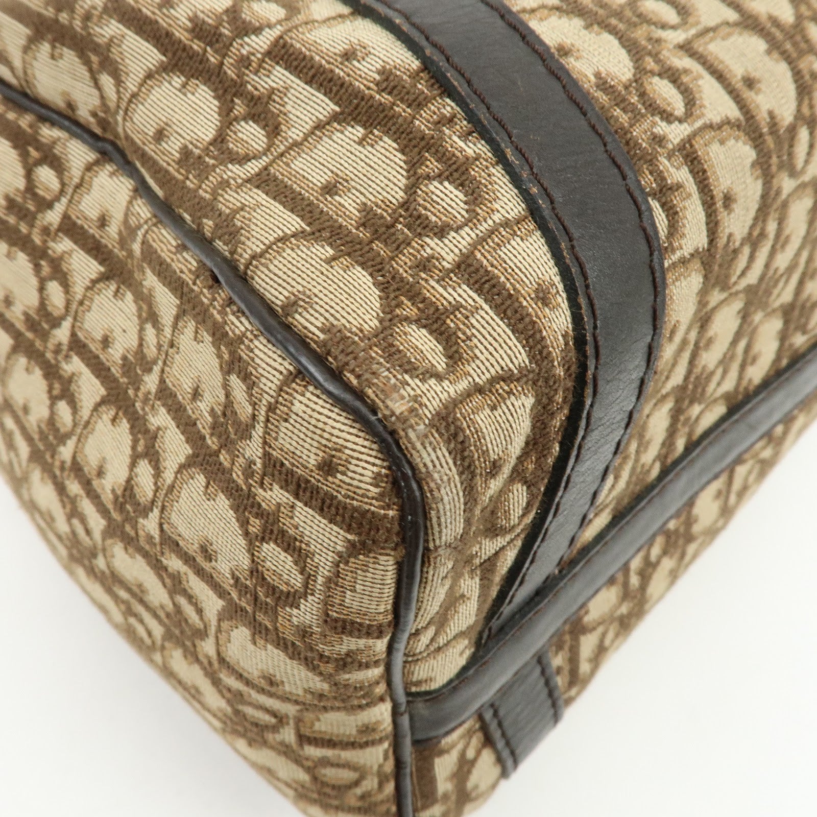 Christian Dior Trotter Jacquard Boston Bag - Brown, Jacquard Canvas and Leather