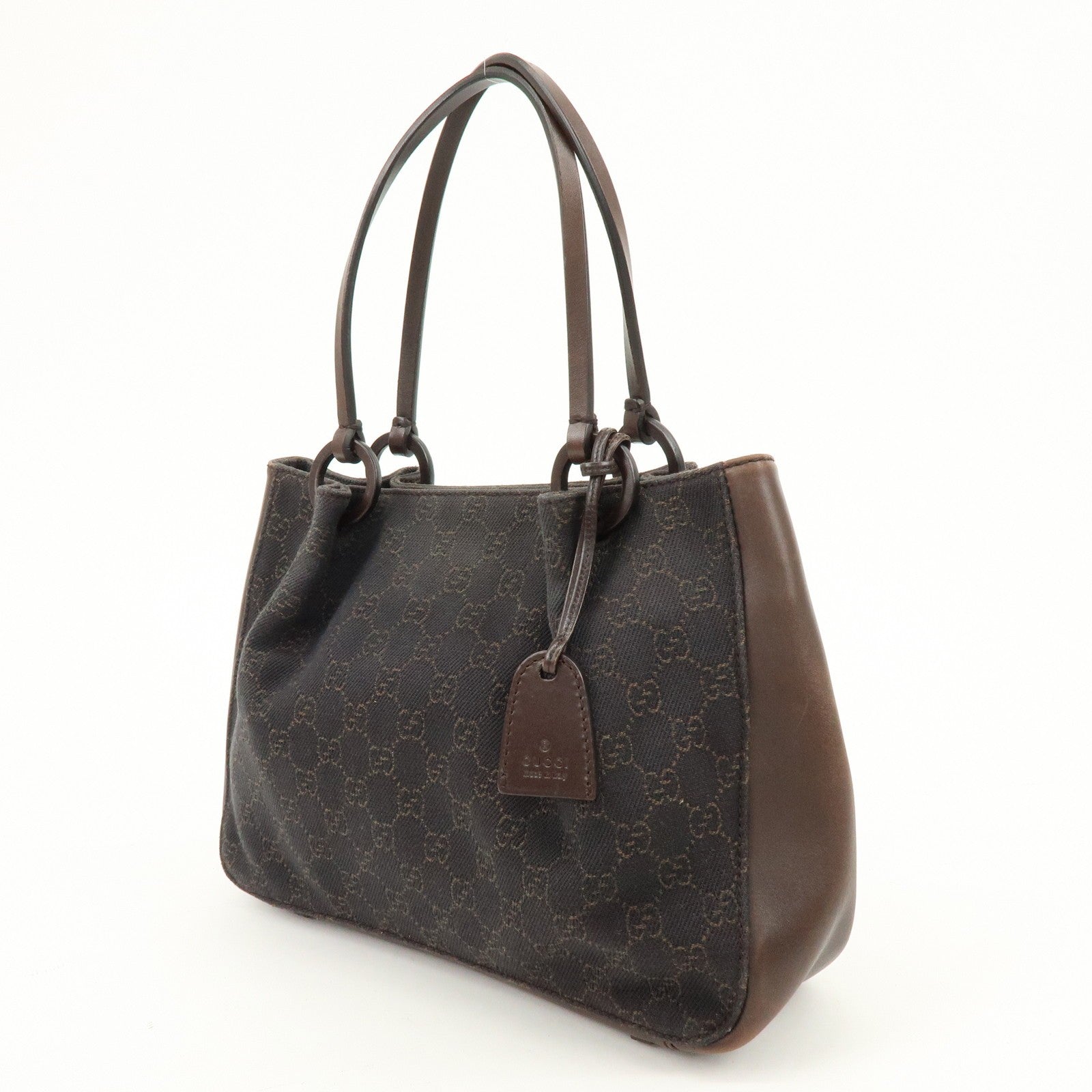 Gucci Shoulder Tote Bag - Brown, GG Canvas and Leather 
