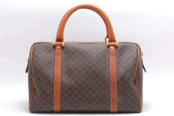 Celine Macadam Boston Handbag - Brown, PVC Leather