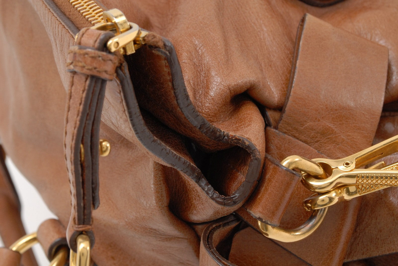 Miu Miu Vitello Lux 2Way Shoulder Hand Bag - Brown, Leather