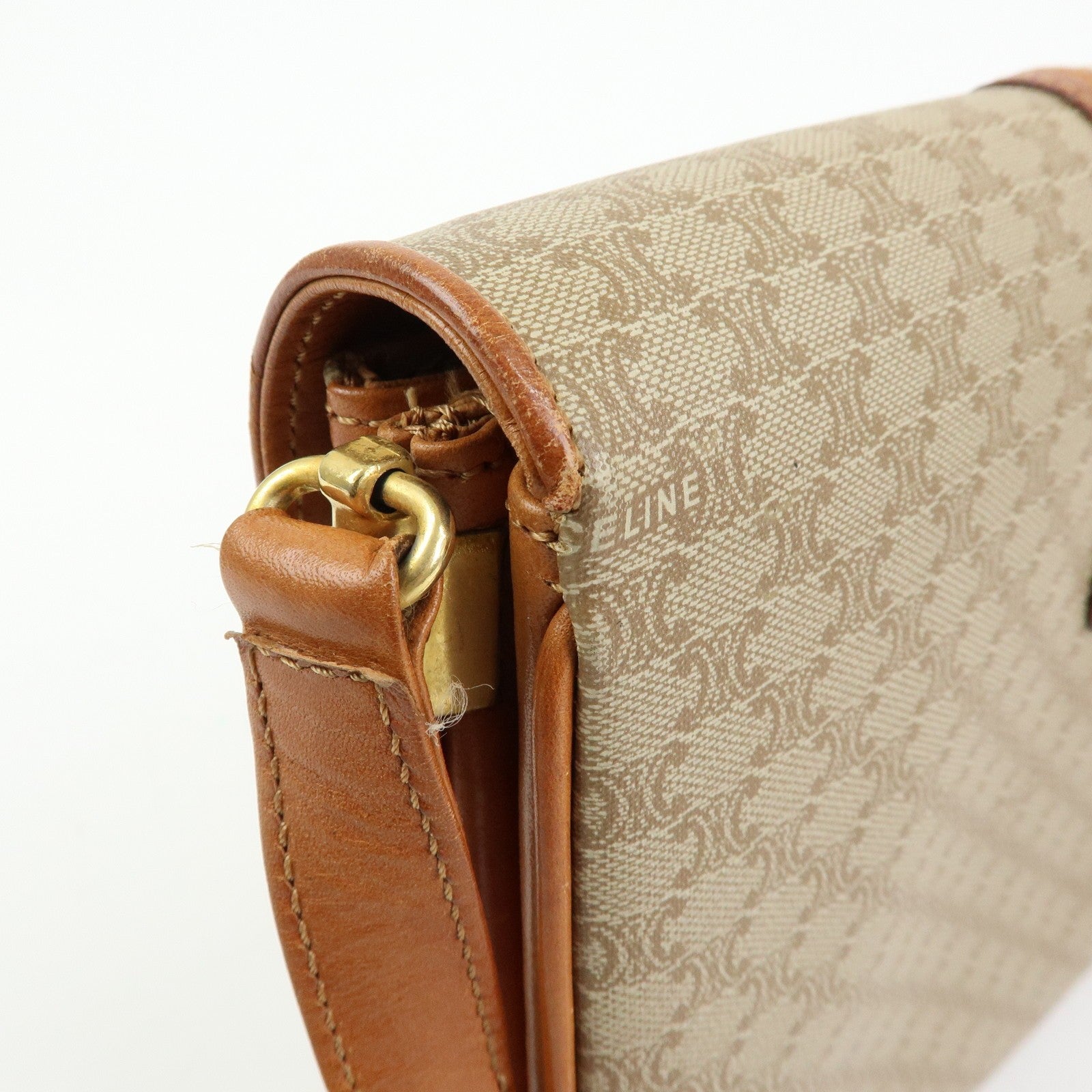 Celine Macadam Shoulder Bag - Beige, PVC Leather