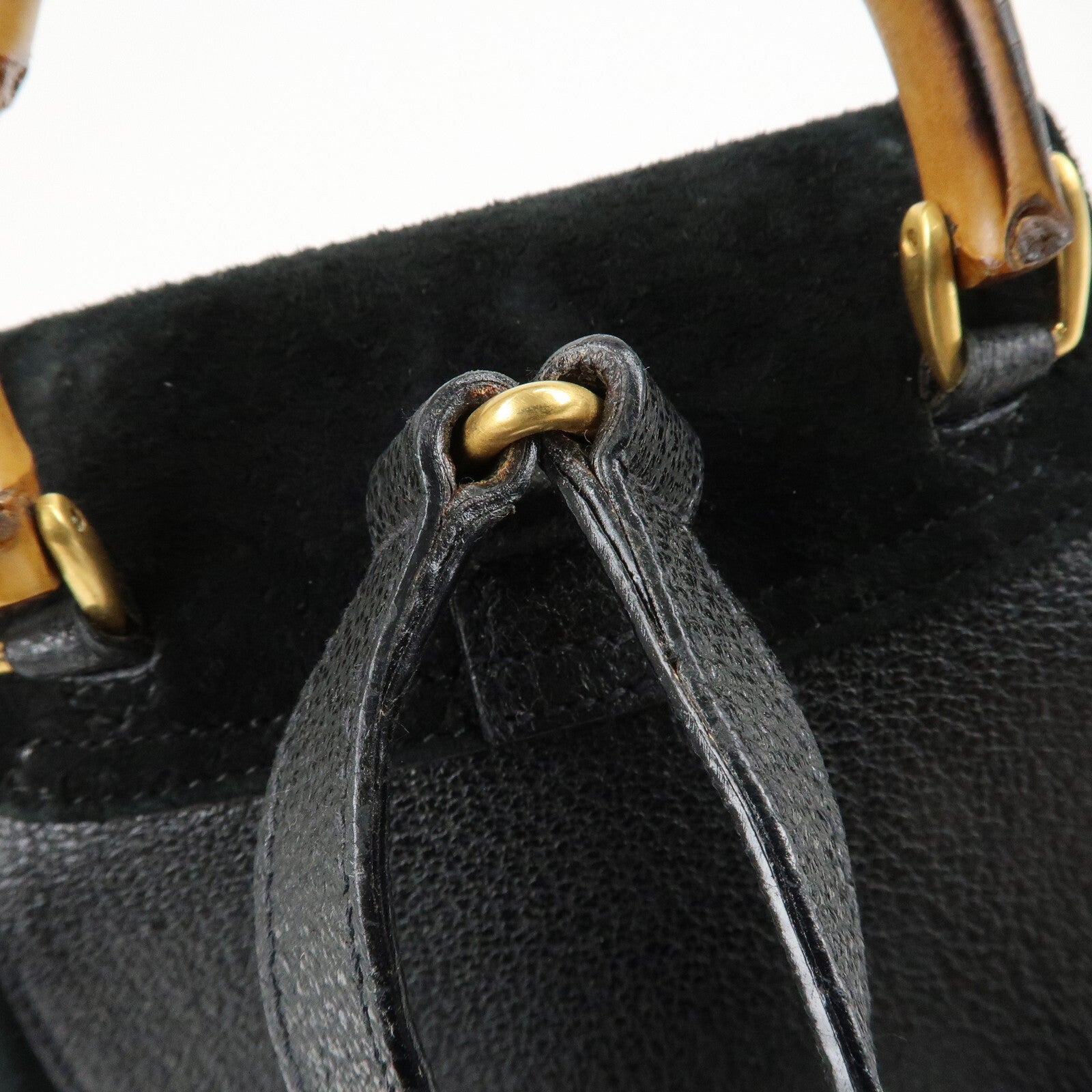 Gucci Bamboo Backpack - Black, Suede, Leather