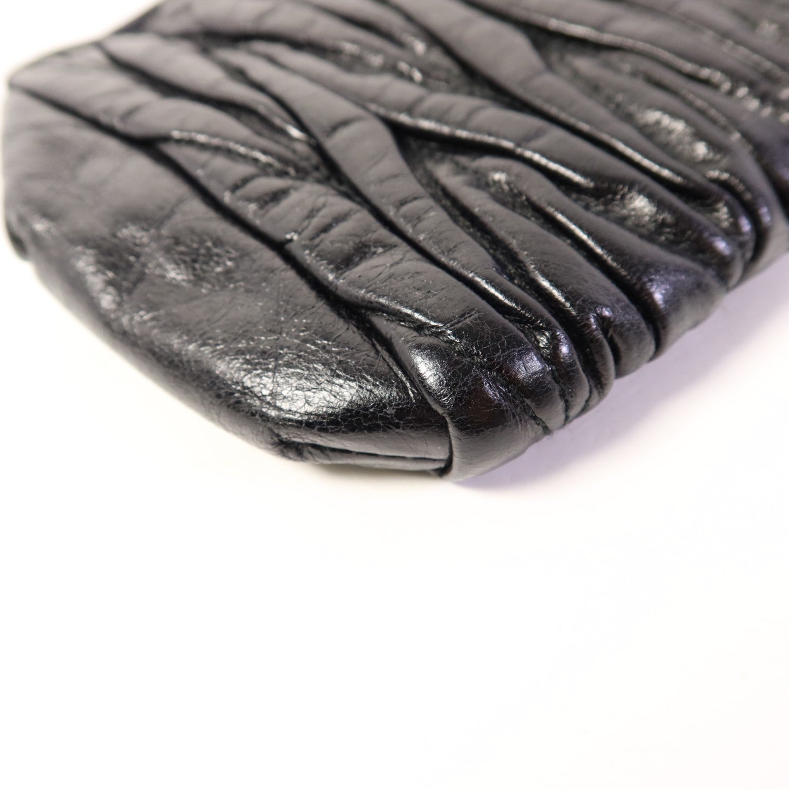Miu Miu SHW ​​Pouch - Black, Calfskin Leather 