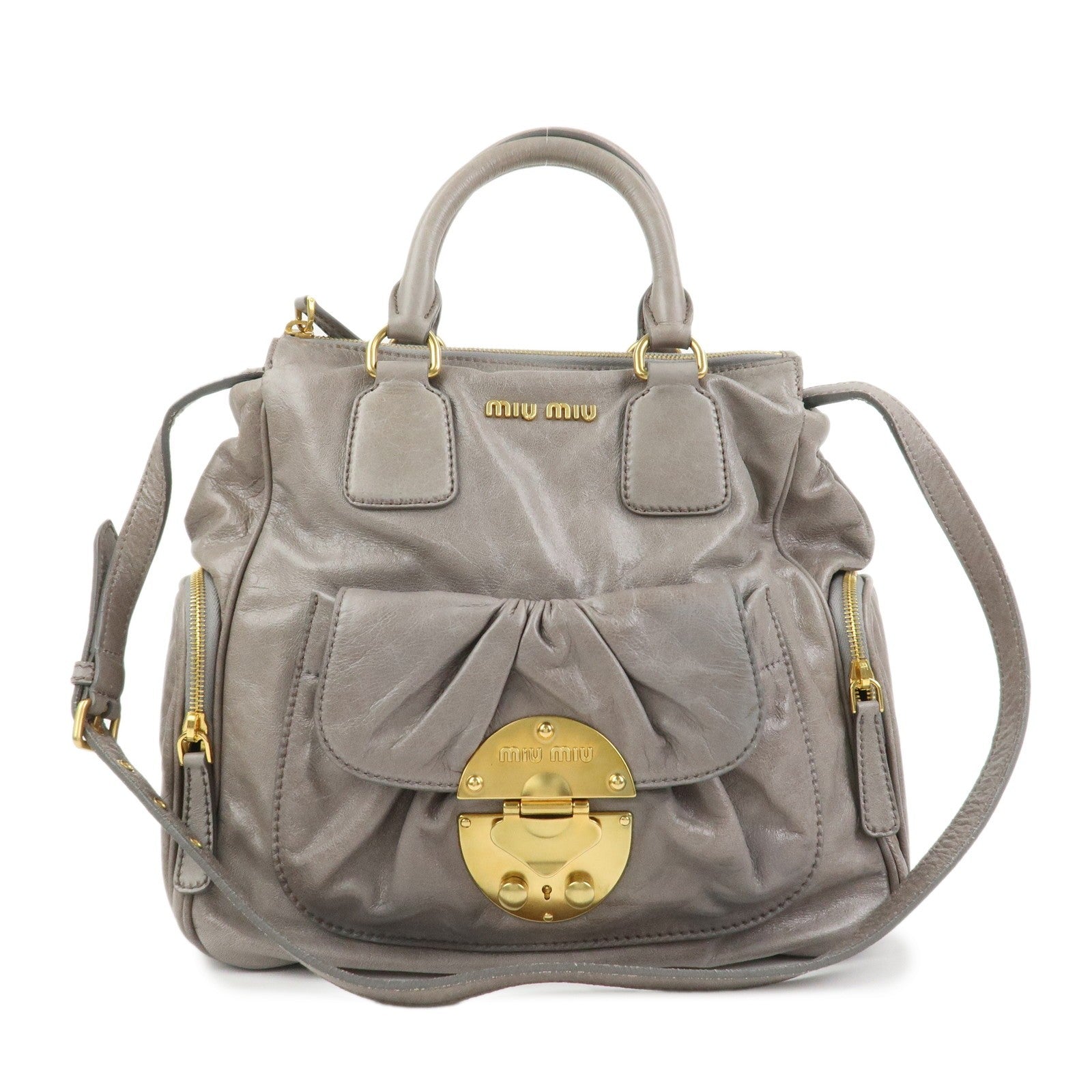Miu Miu 2Way Bag - Gray, Leather 