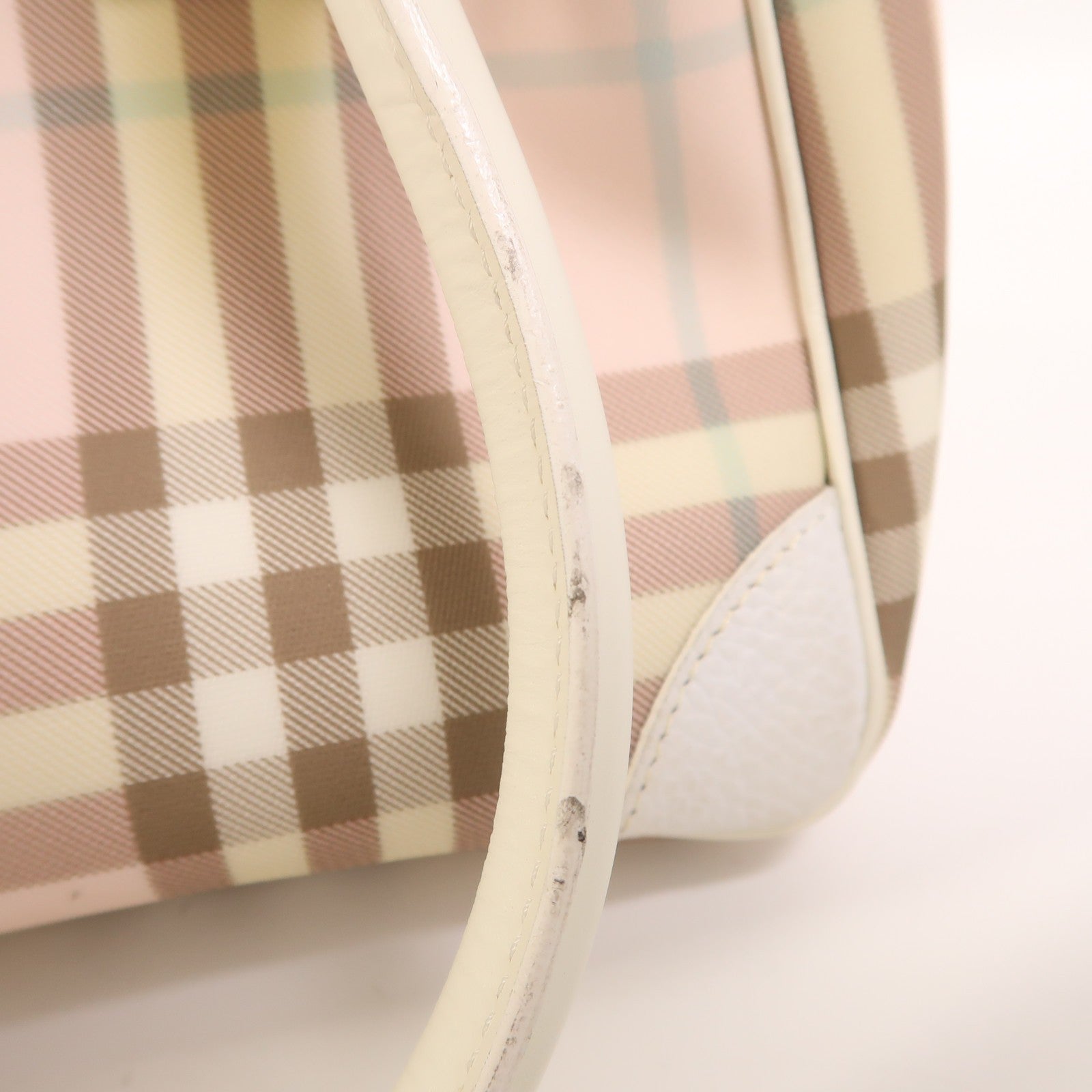 Burberry SHW Hand Bag - Pink White, Coated Canvas