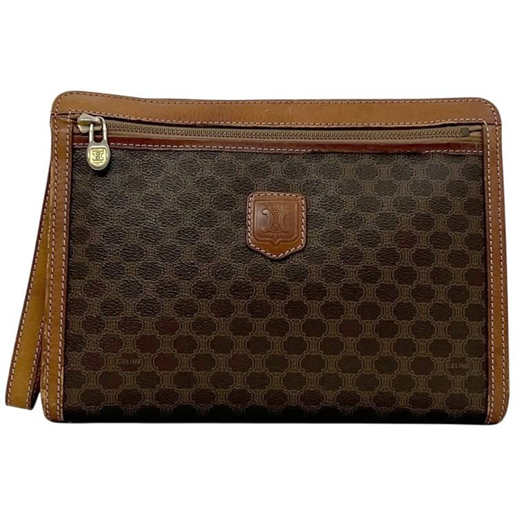 Celine Macadam Clutch - Brown, Leather