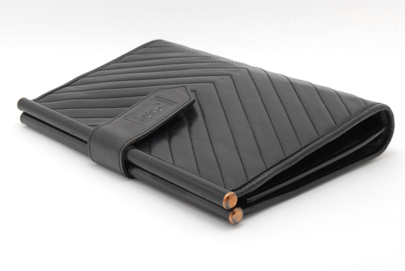 Saint Laurent Yves Clutch Bag - Black, Leather