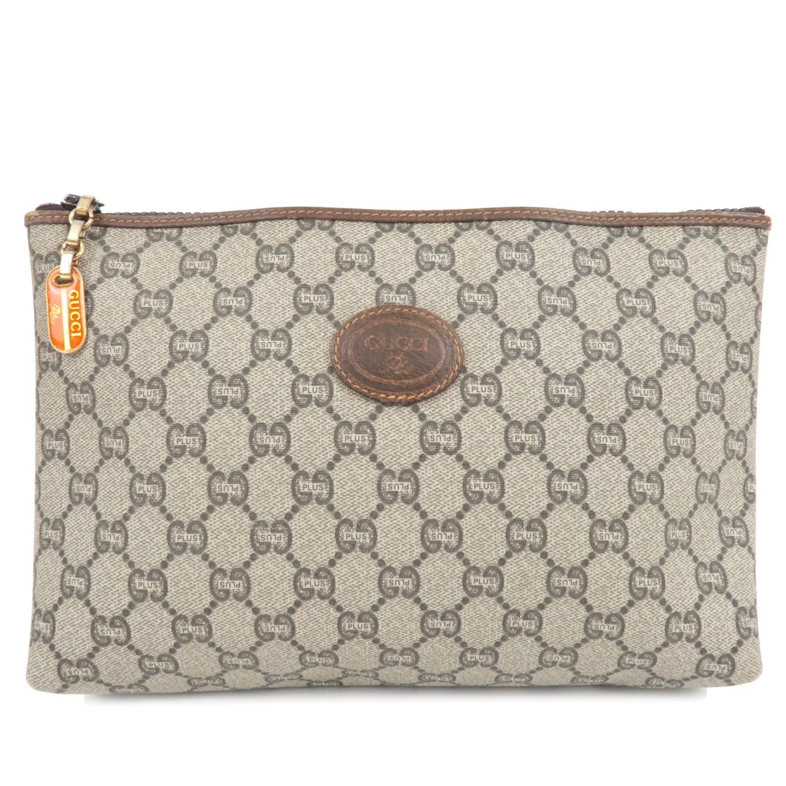 Gucci Old Gucci Clutch Bag - Beige, Brown, GG Plus Leather