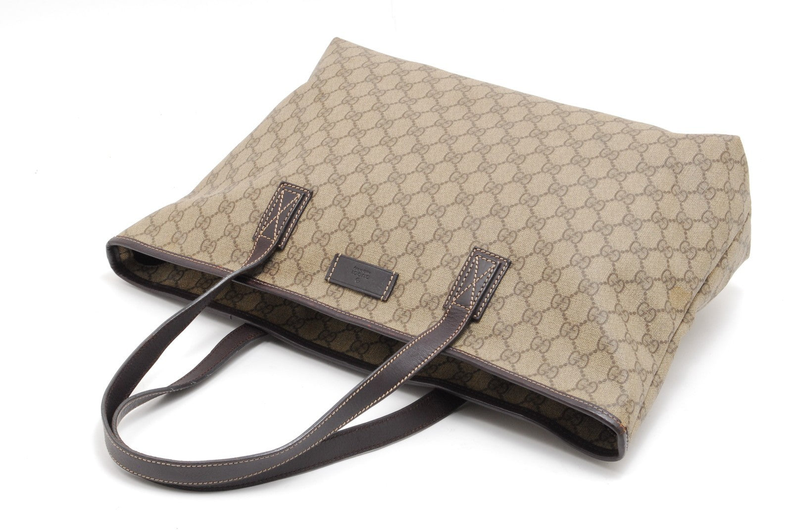 Gucci GG Tote Bag - Beige Brown, PVC Leather